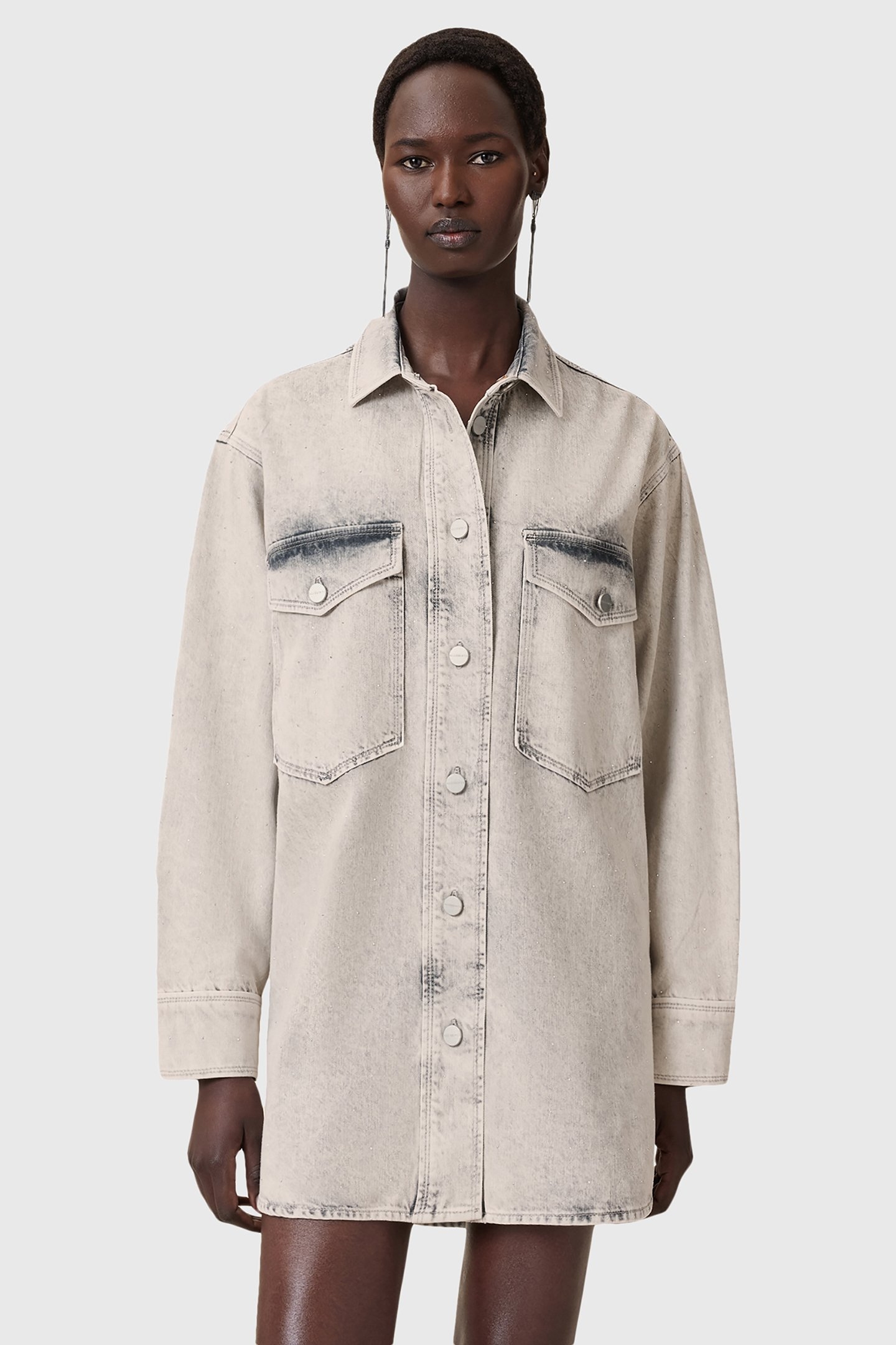 FAYE SPARKLE DRESS SNOW GREY 1