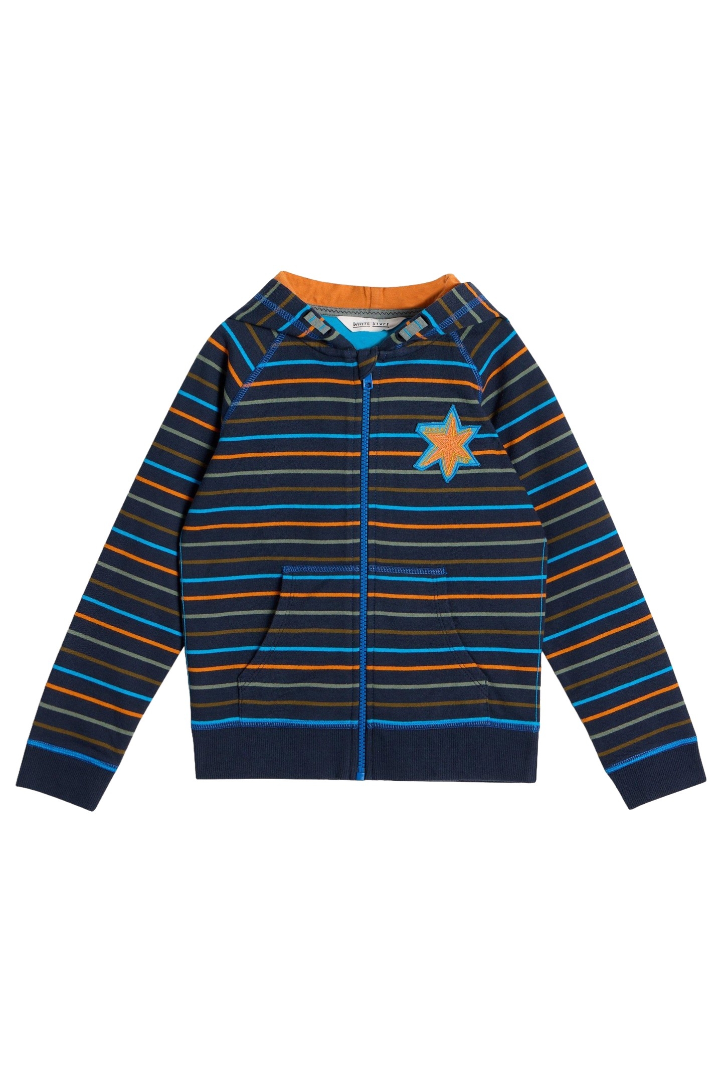 CHARLIE STRIPE HOODY NAVY MULTI 1
