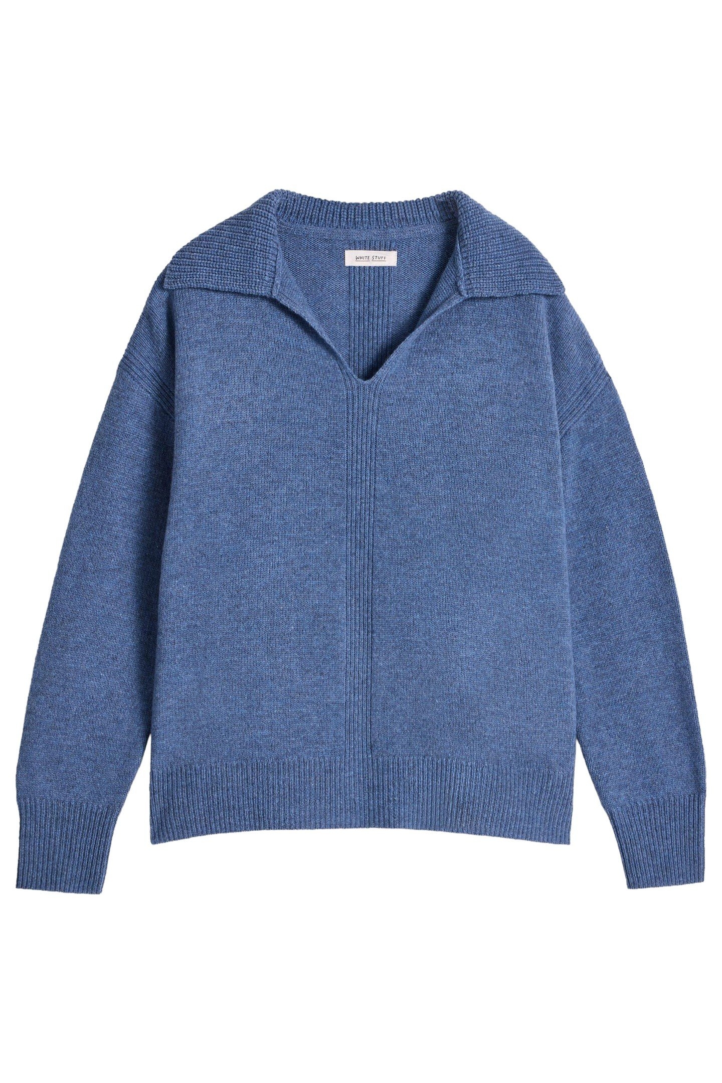 COLLAR WOOL BLEND JUMPER MID BLUE 3