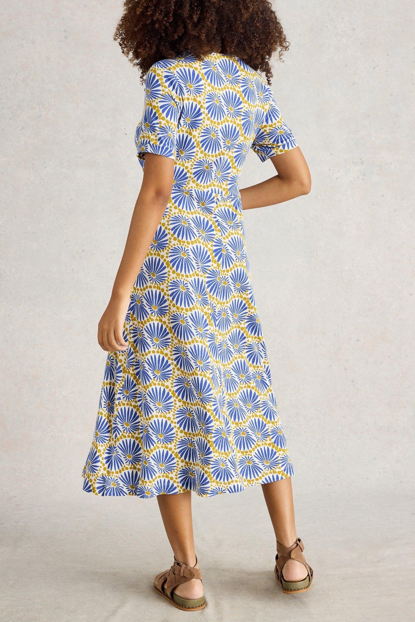 MEGAN JERSEY DRESS BLUE PRINT 2