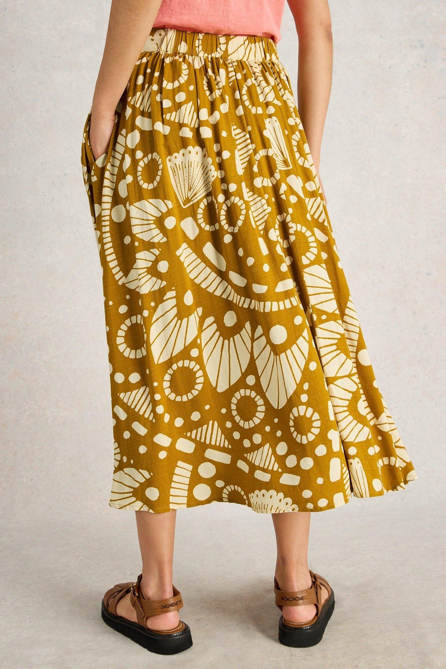 ABIGAIL MIDI SKIRT CHARTREUSE PRINT 2