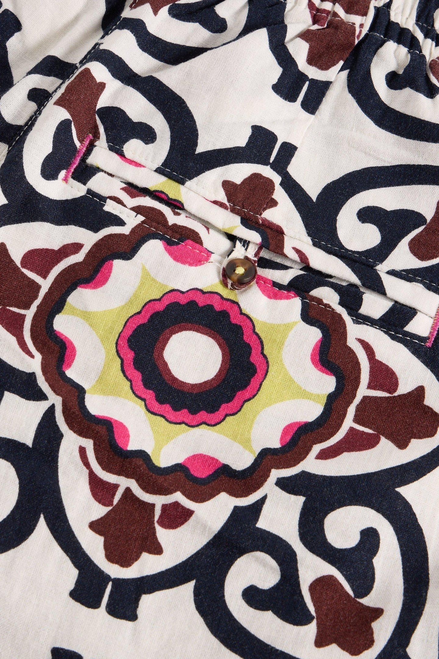 LUCY LINEN BLEND TROUSER WHITE PRINT 4