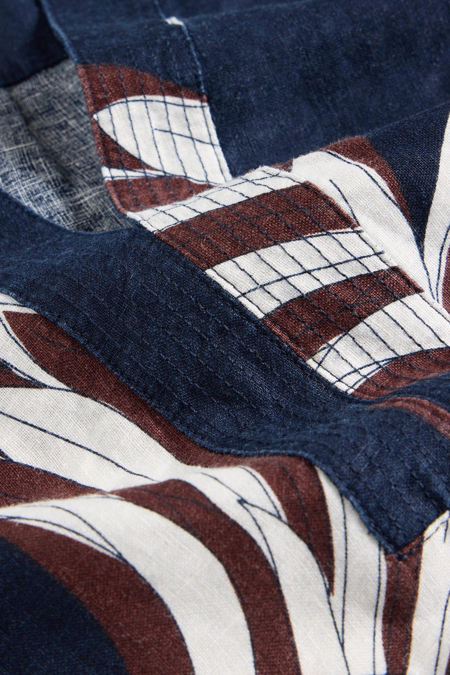 JUNE LINEN DRESS NAVY PRINT 4