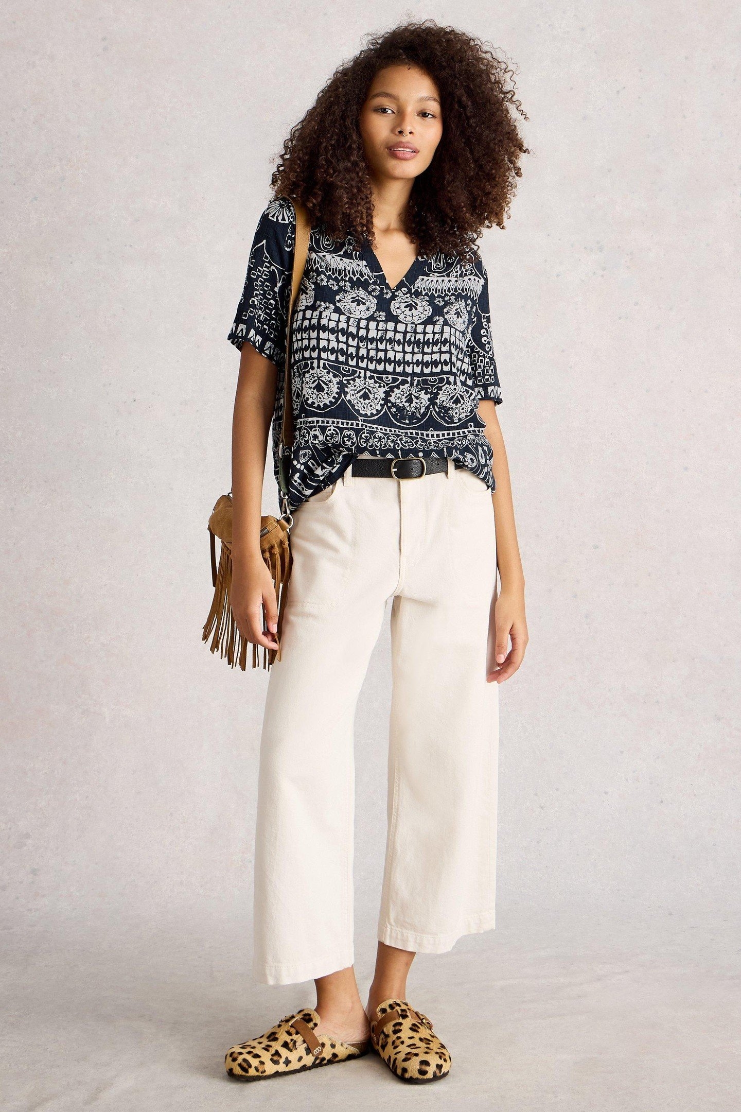 ELISA TOP NAVY PRINT 1