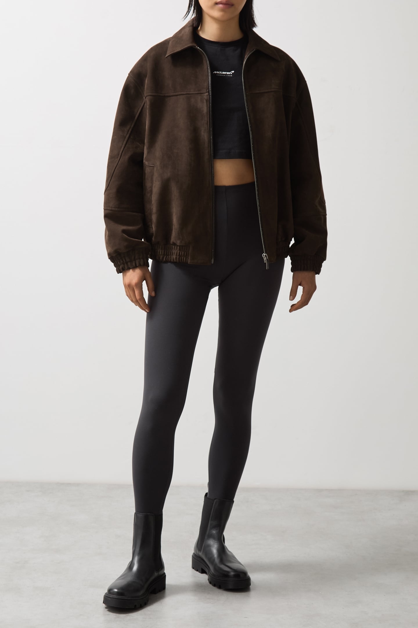 LS OVERSIZED SUEDE JACKET CHOCOLATE BROWN 1
