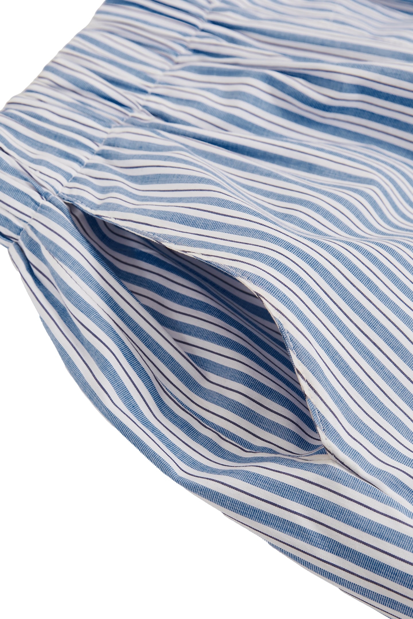 ELASTICATED POPLIN STRIPE SHORT SOFT BLUE 6