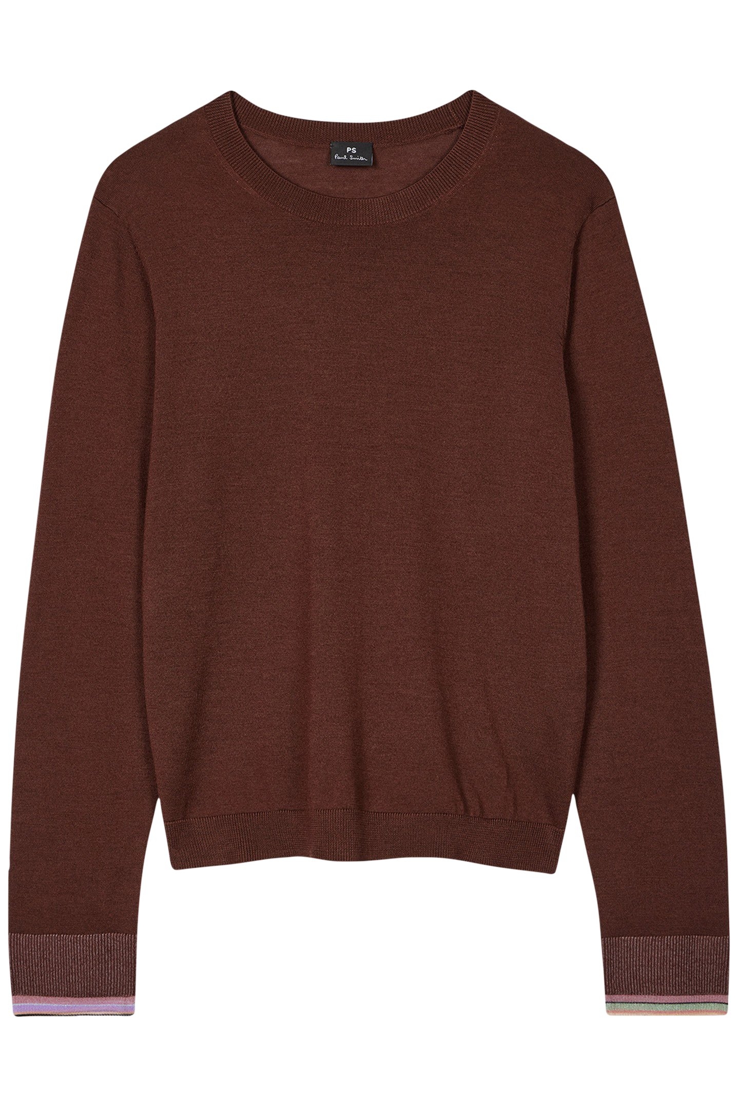 KNITTED SWEATER CREW NECK DARK BROWN 1