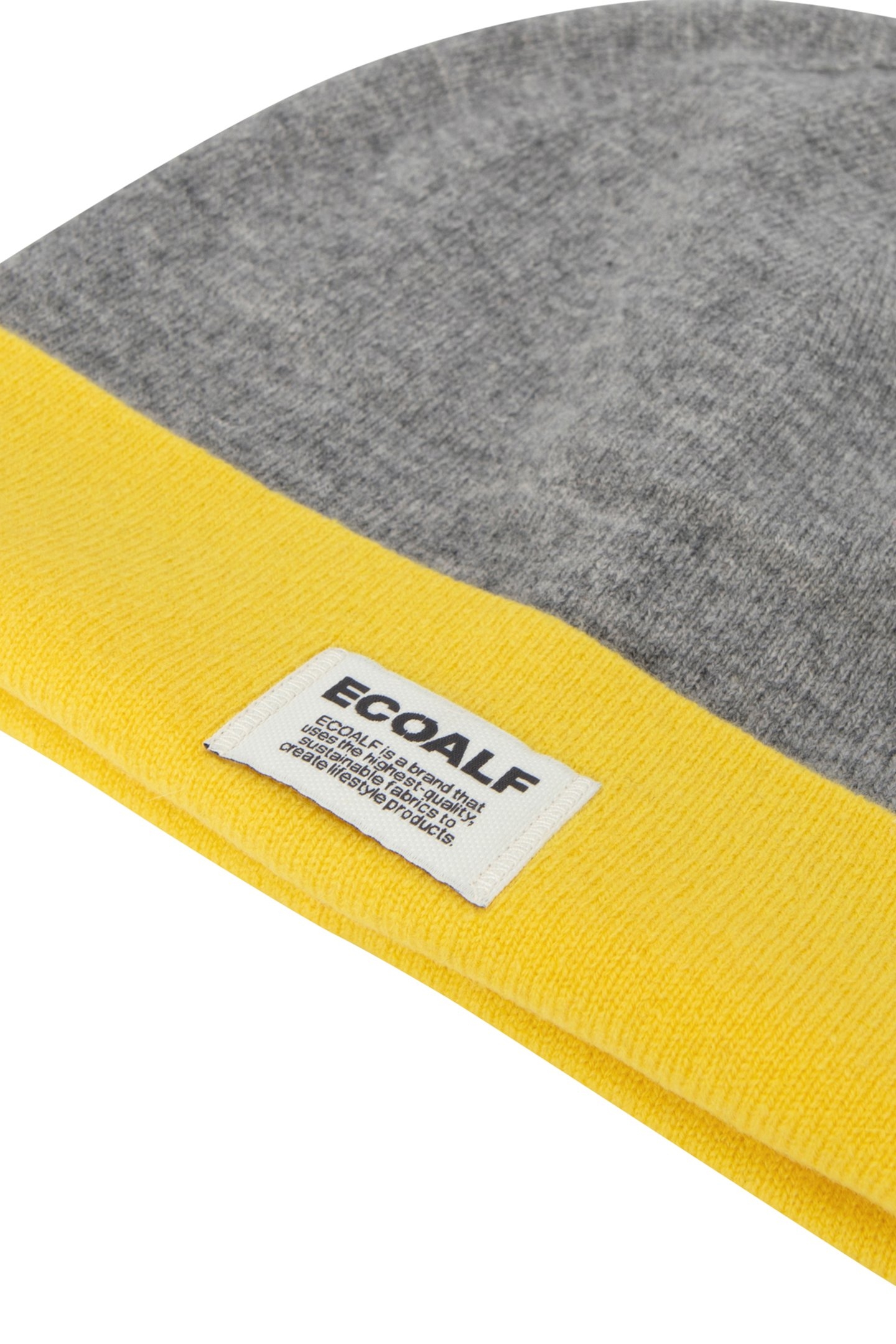 UNISEX THINALF BEANIE GREY MELANGE/BRIGHT YELLOW 2