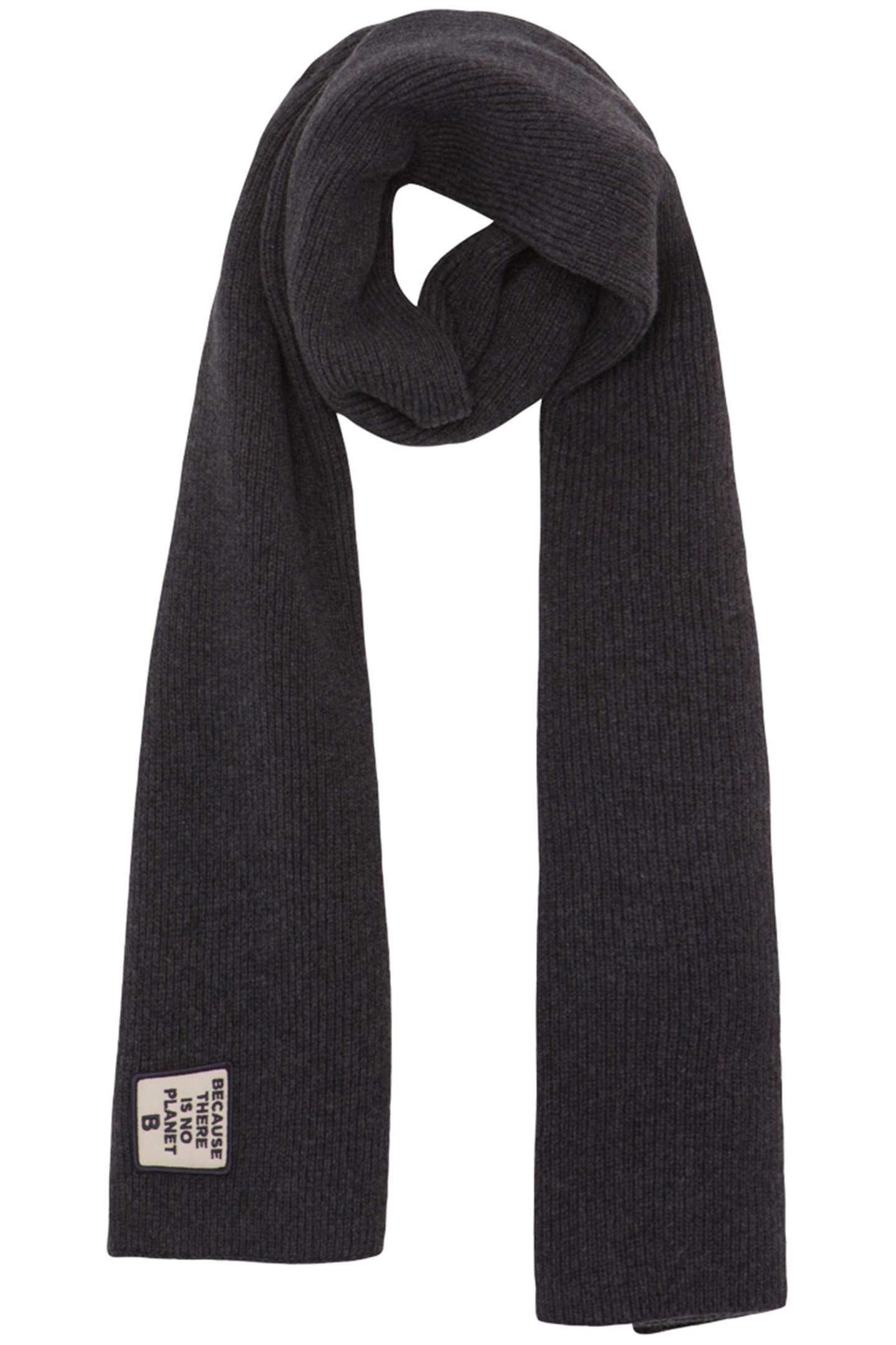 UNISEX PATCHALF BECAUSE SCARF DARK GREY MELANGE 1