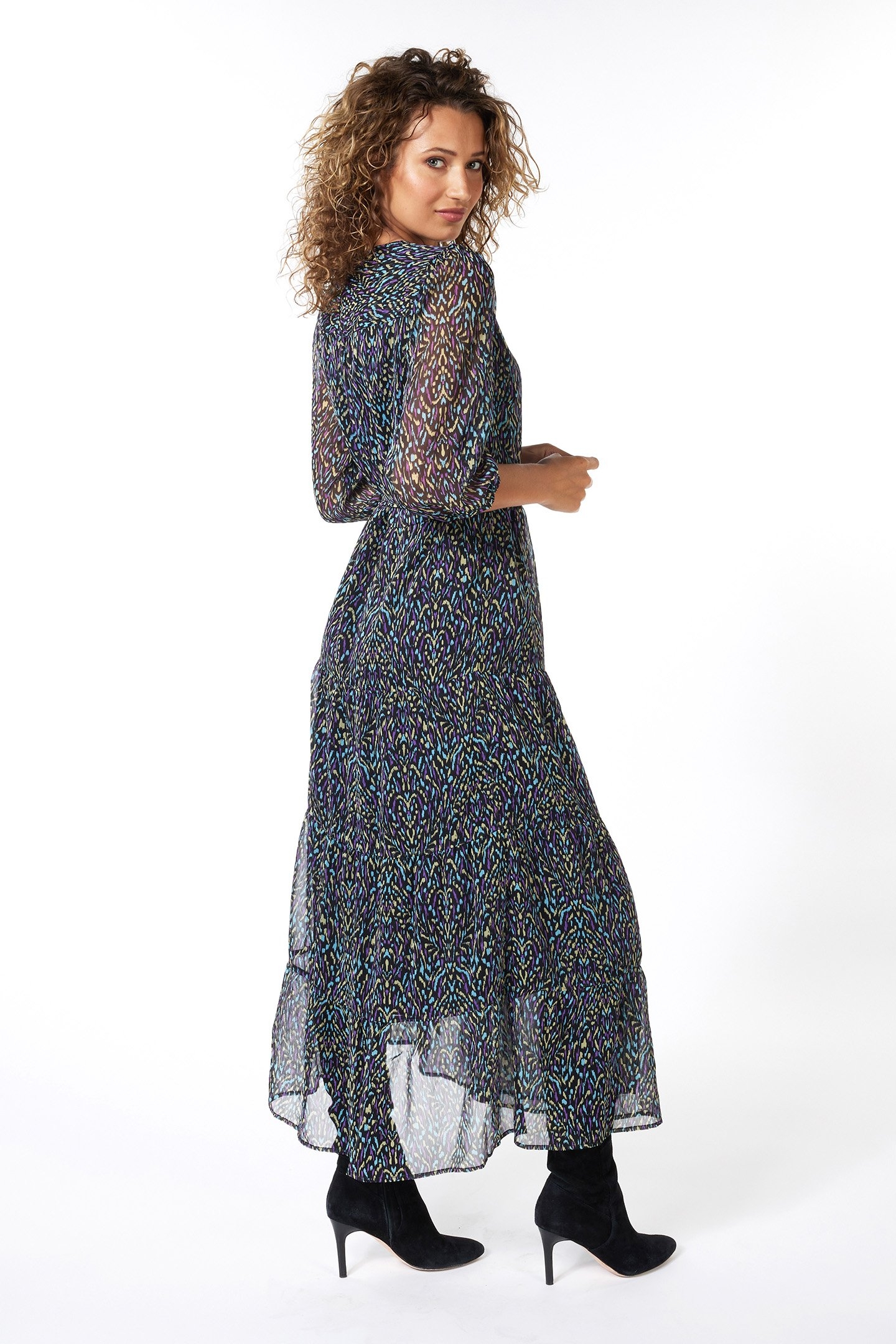 DRESS LAYERED WRAP OVER MAGICAL EARTH PRINT 5