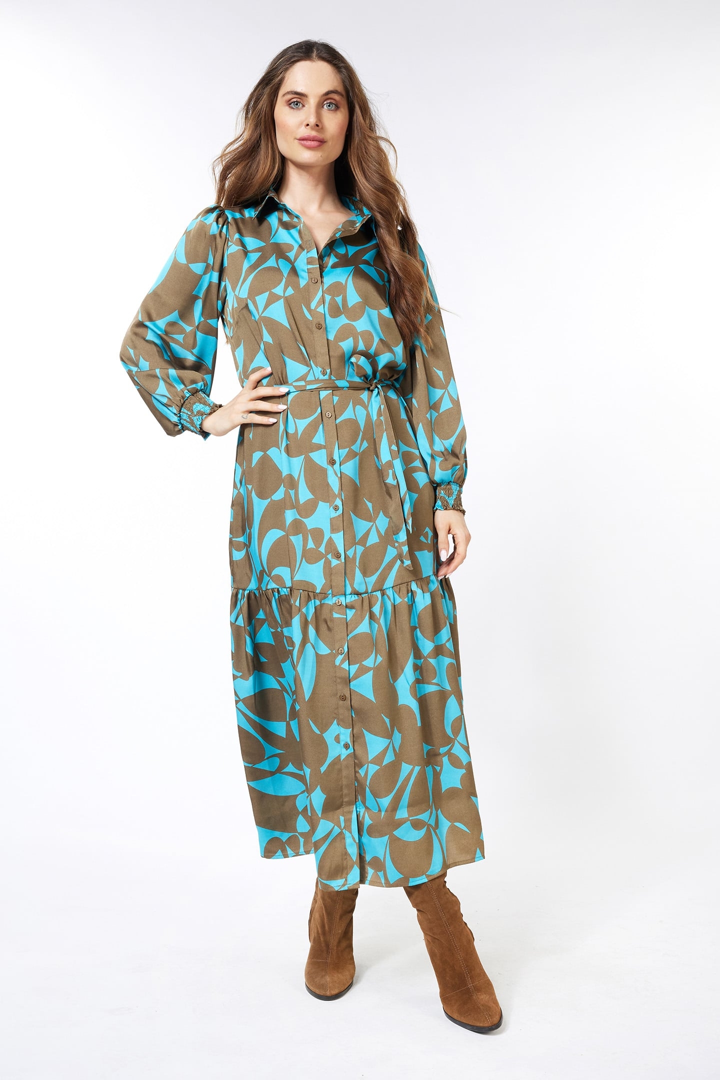 DRESS LONG EXPRESSIVE ROOTS PRINT 1