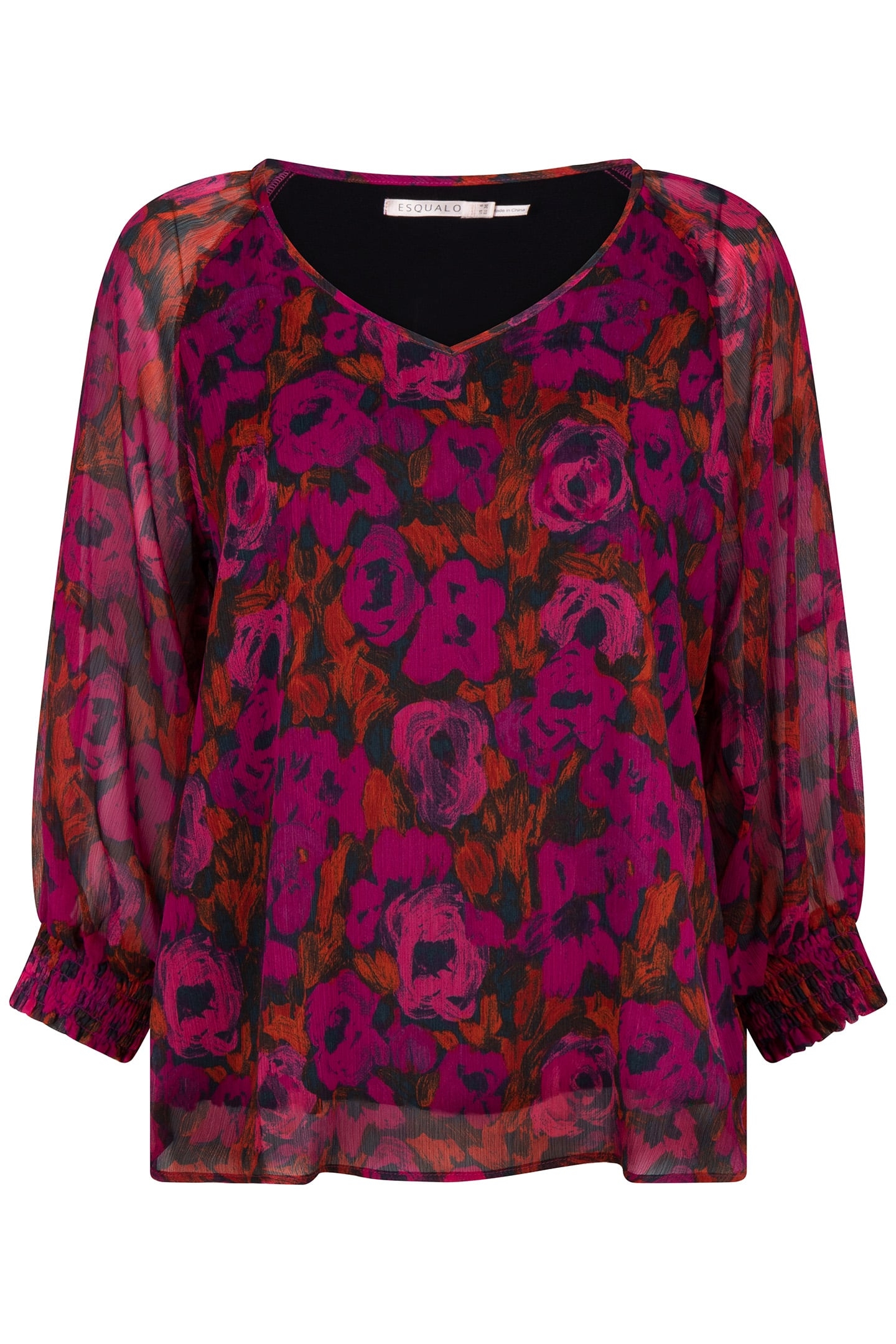 BLOUSE SMOCKED CUFF FLORAL WILDING PRINT 5