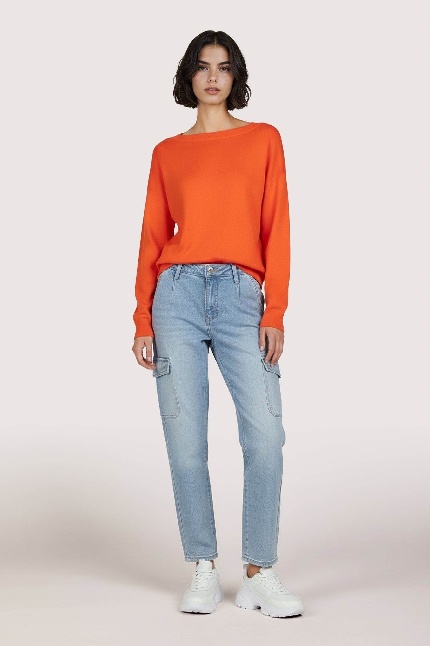 SWEATER BOXY BASIC KNIT ORANGE 1