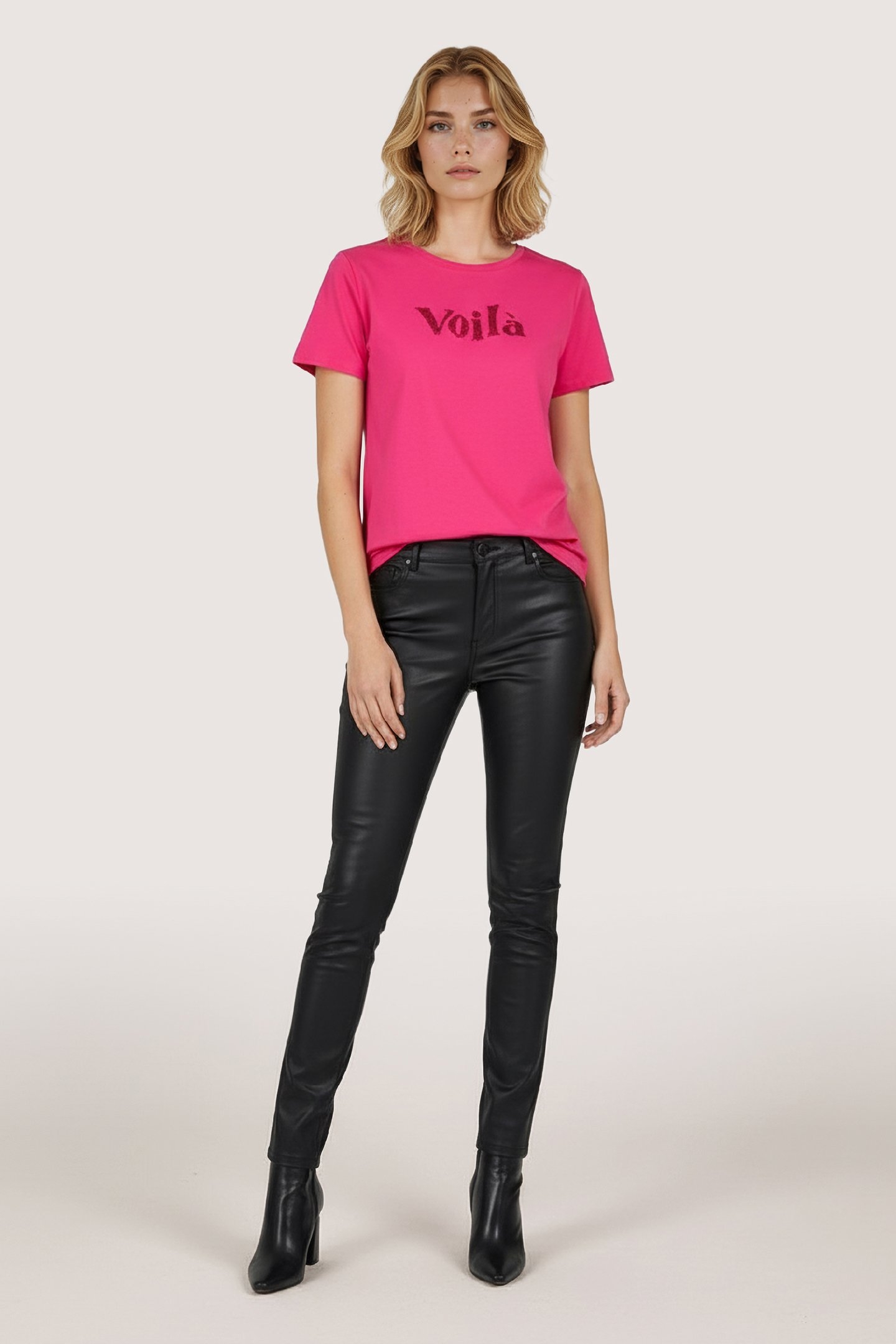 TROUSERS BUTTON CLOSURE PU BLACK 2