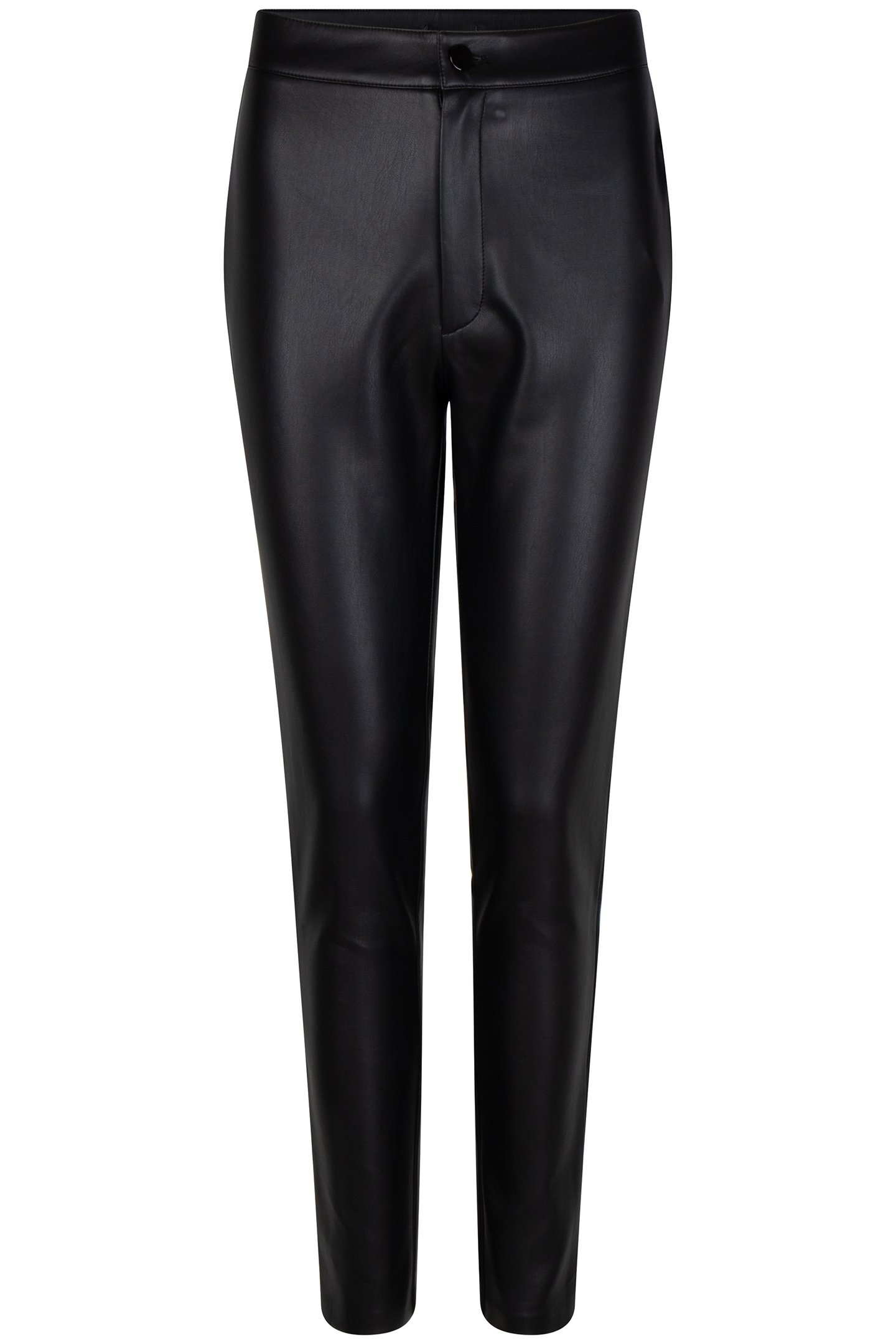 TROUSERS BUTTON CLOSURE PU BLACK 3