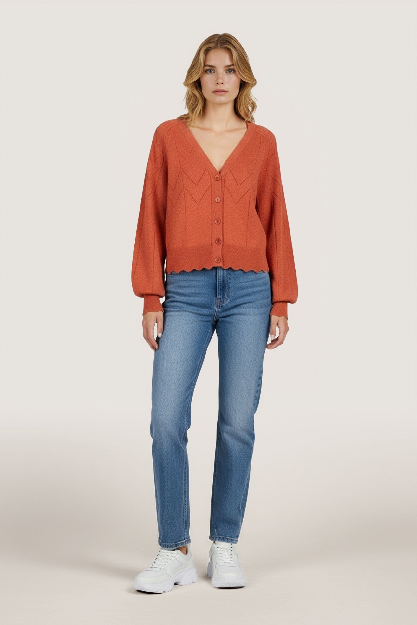 CARDIGAN LUREX RUST 2