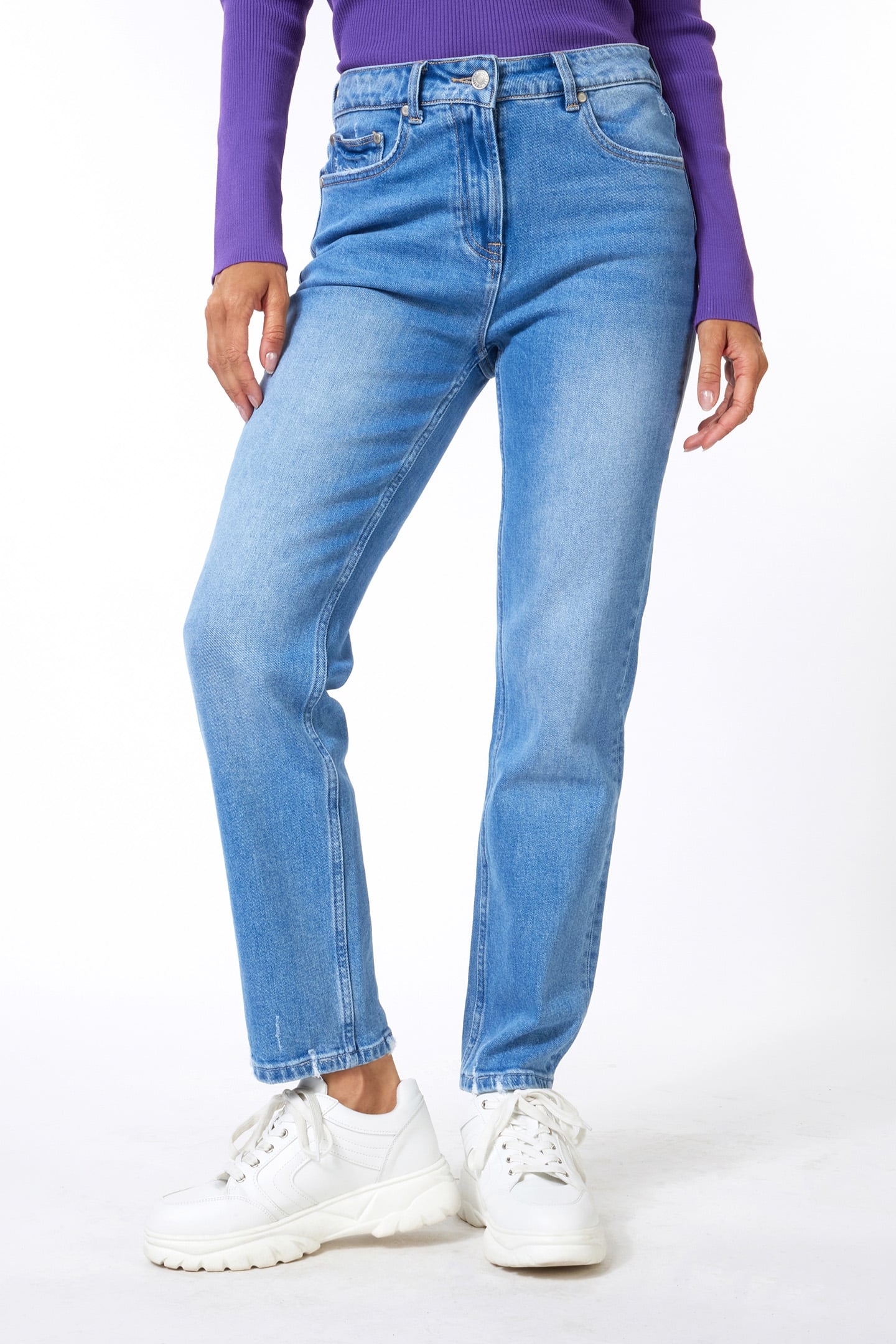 TROUSERS VINTAGE HIGH WAIST JEANS BLUE 1