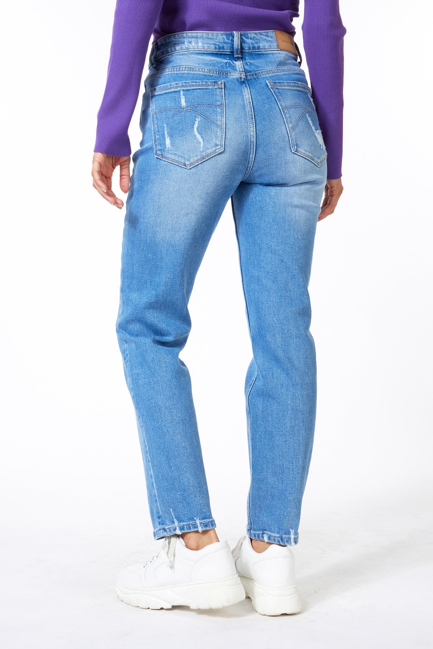TROUSERS VINTAGE HIGH WAIST JEANS BLUE 3