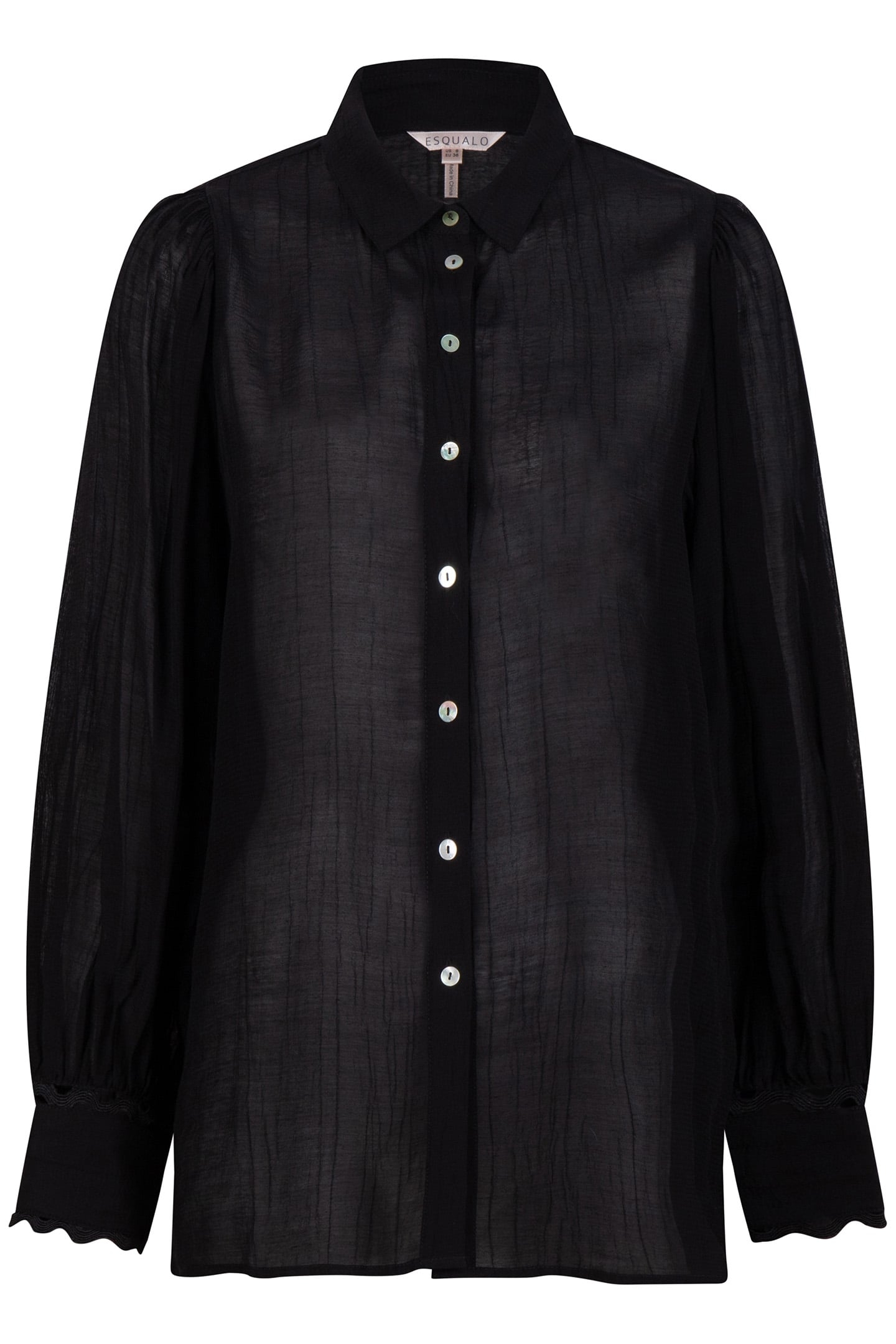 BLOUSE PUFF SLVE BLACK 7