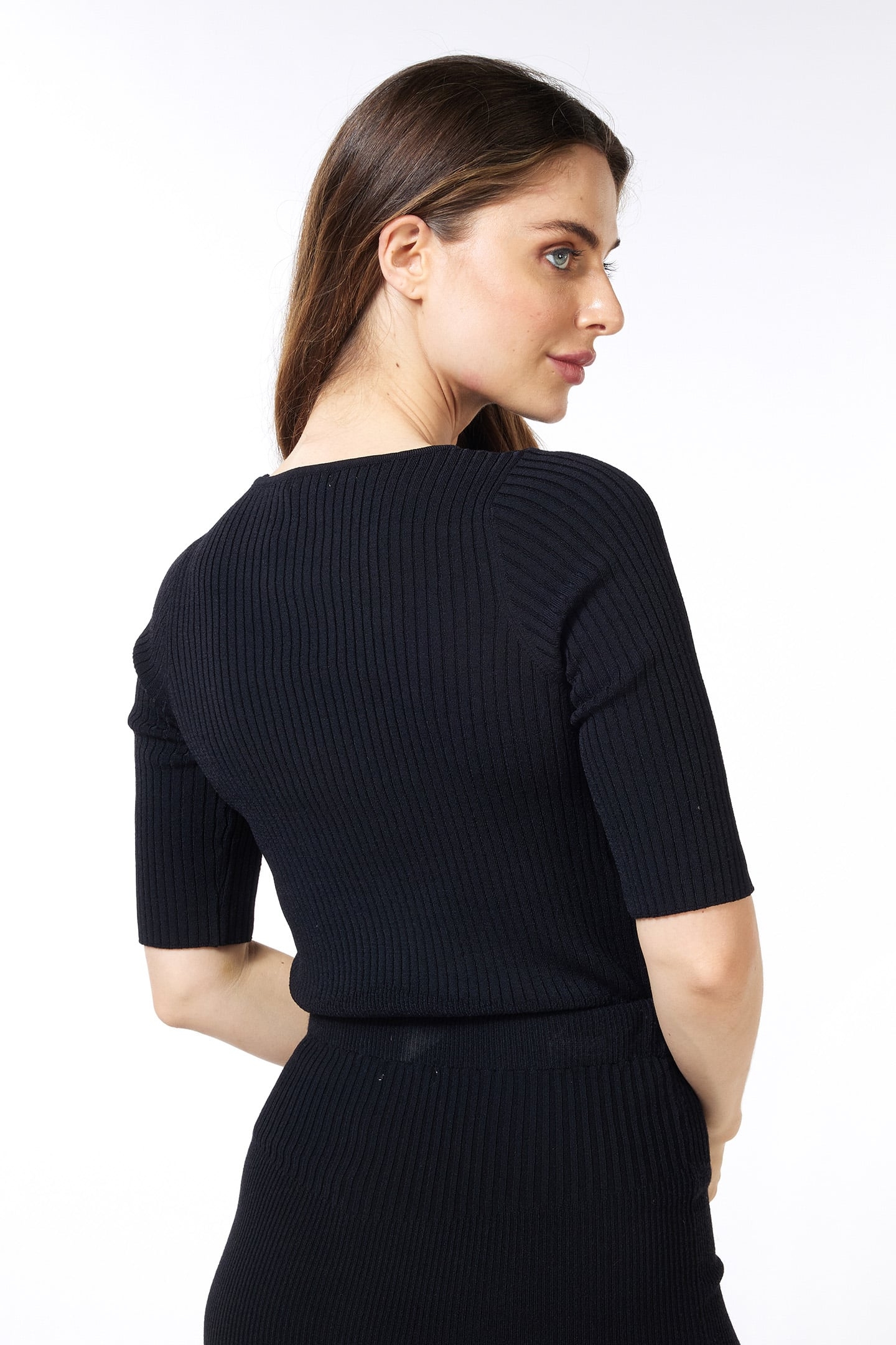 TOP KNITTED MIXED RIB BLACK 3