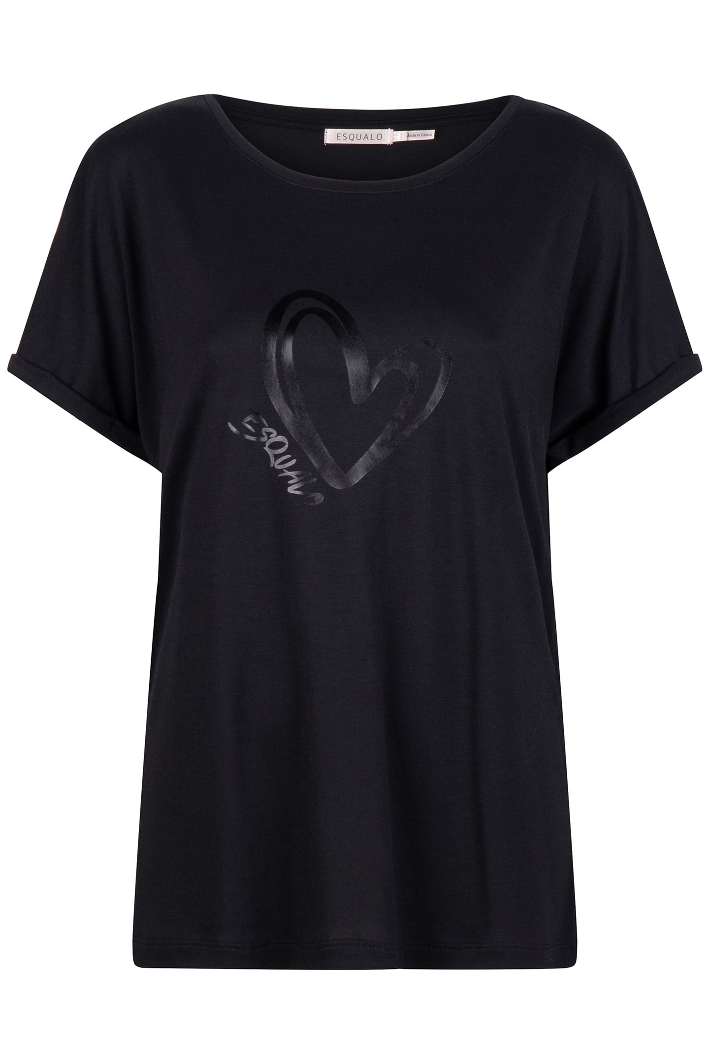 T-SHIRT MODAL TURN UP SLEEVE BLACK 5