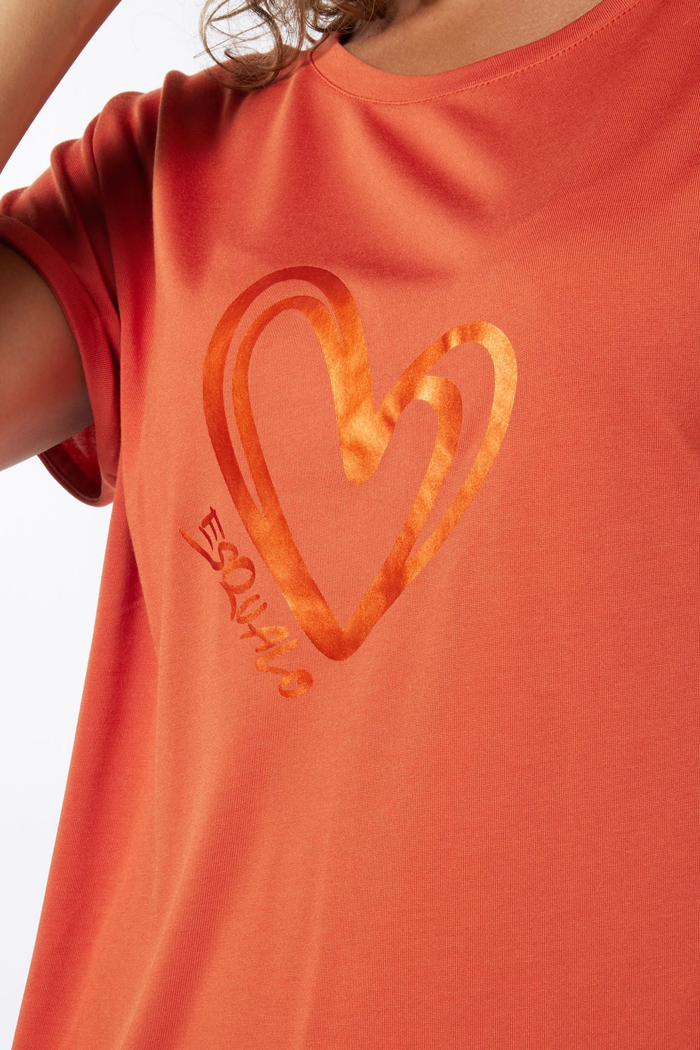 T-SHIRT MODAL TURN UP SLEEVE RUST 7