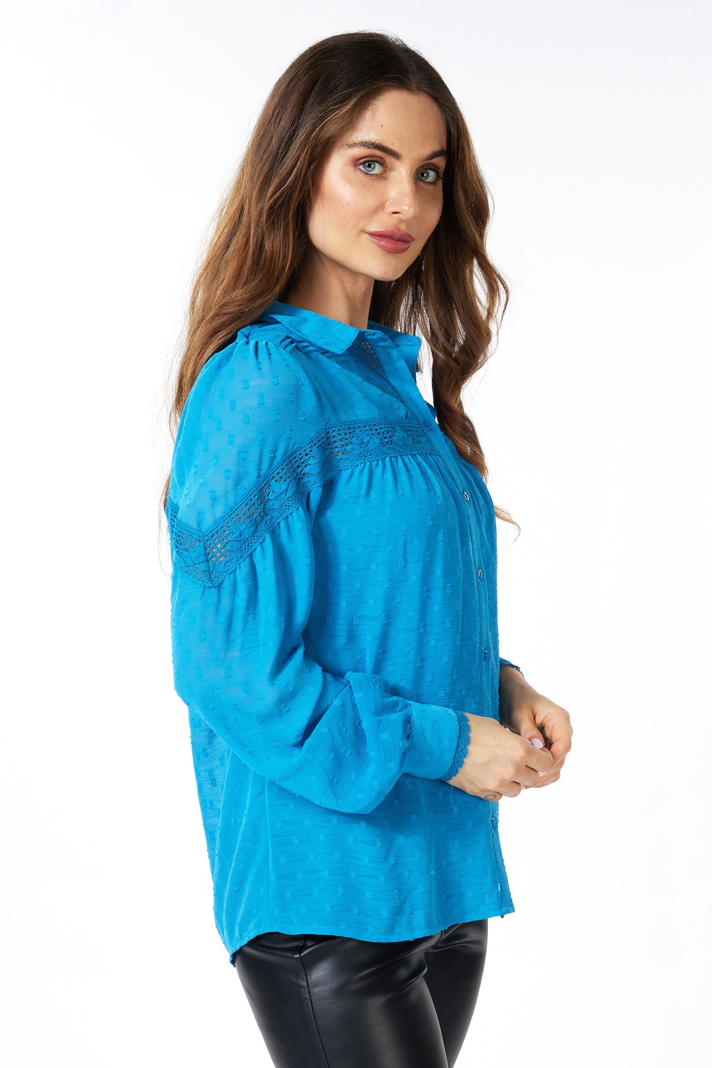 BLOUSE TAPES PLUMETIS PETROL 4