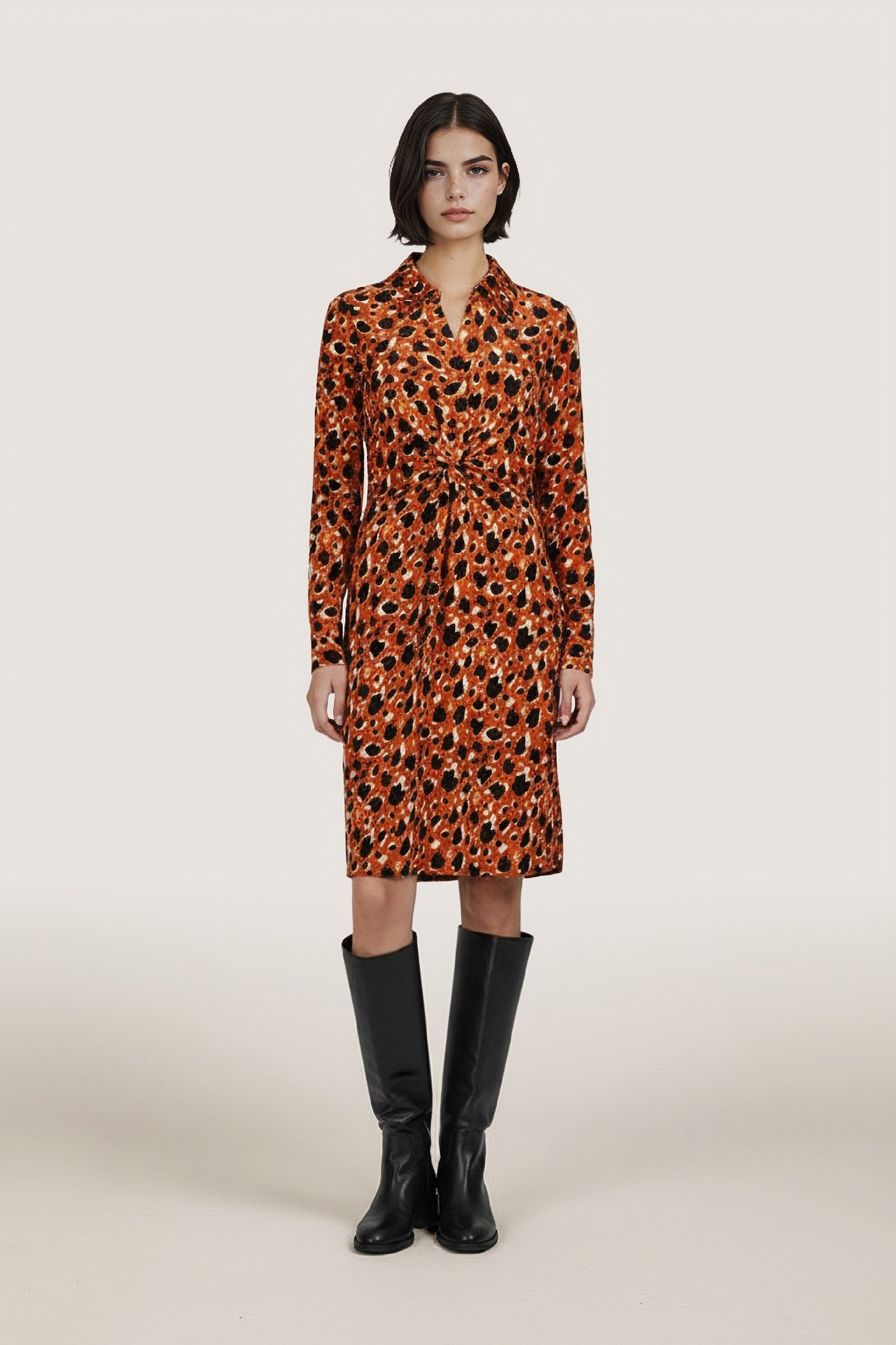 DRESS WRAP LEOPARD SKINS VELOURS PRINT 2