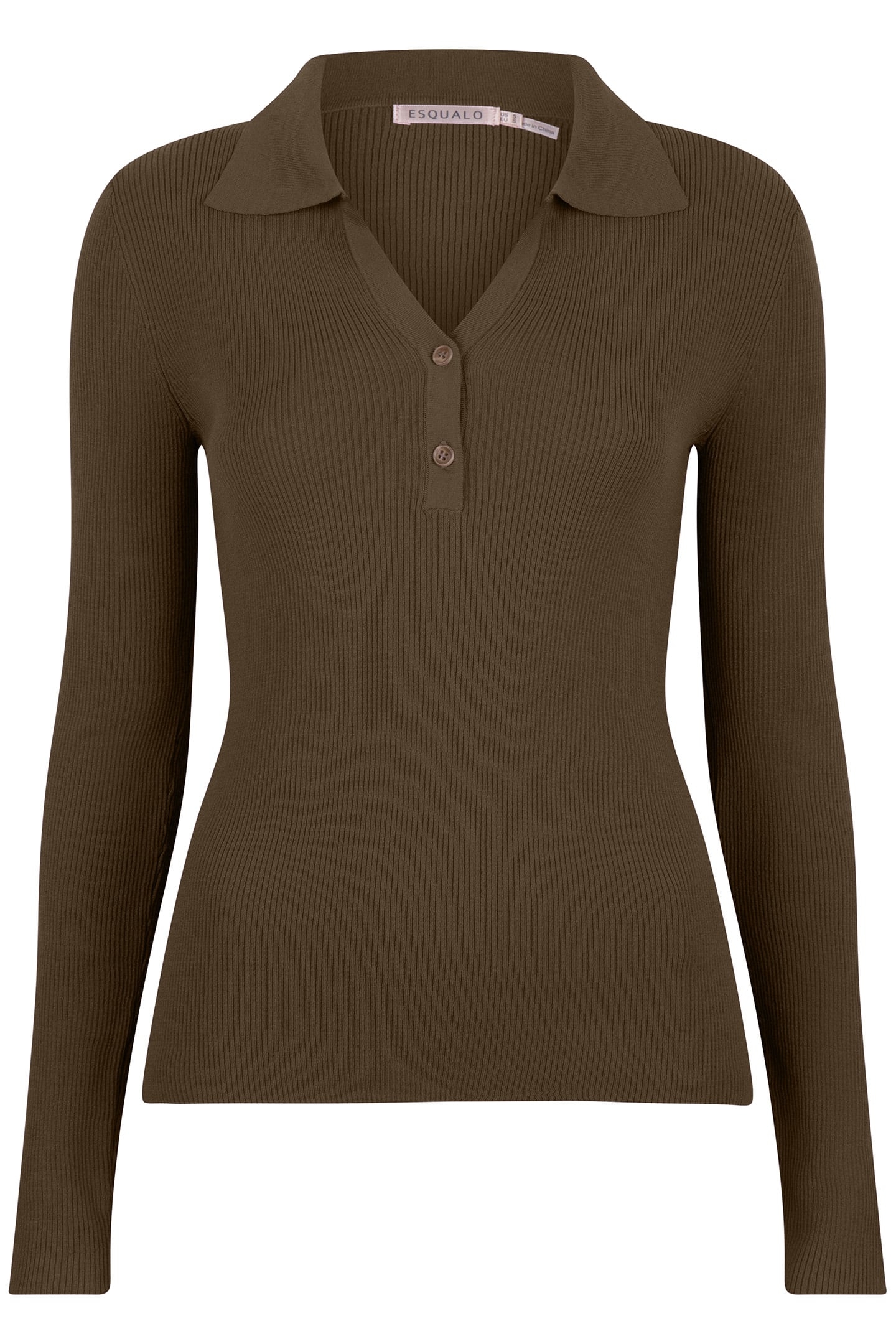 SWEATER POLO COLLAR LONG SLVE ARMY GREEN 3