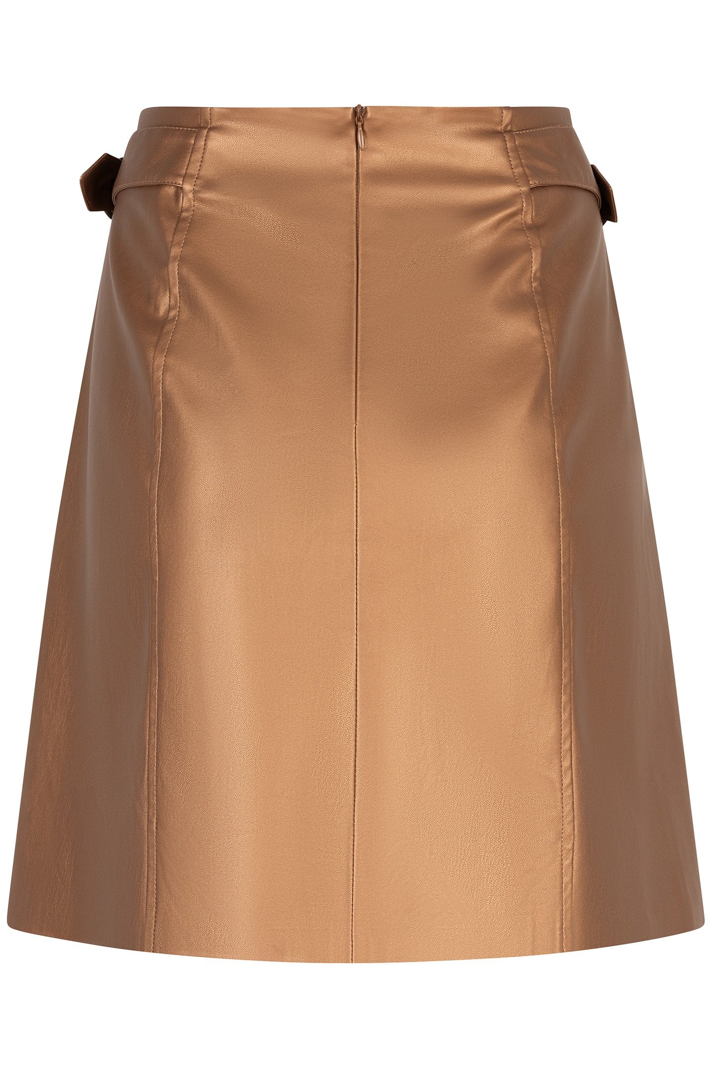 SKIRT SHORT VEGAN LEATHER BRANDY 5