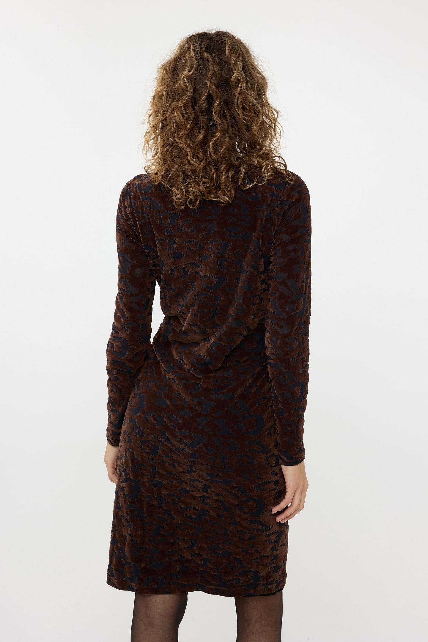 DRESS VELVET LEOPARD CHOCOLATE 3