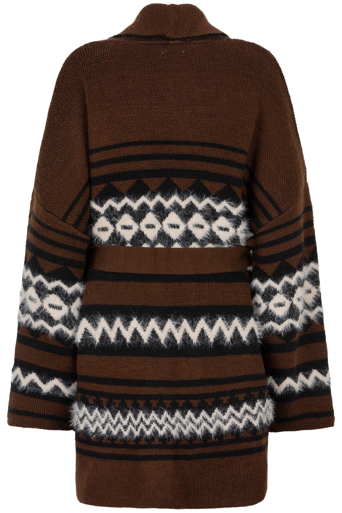CARDIGAN HAIRY ETHNIC STRIPE CHOCOLATE 5
