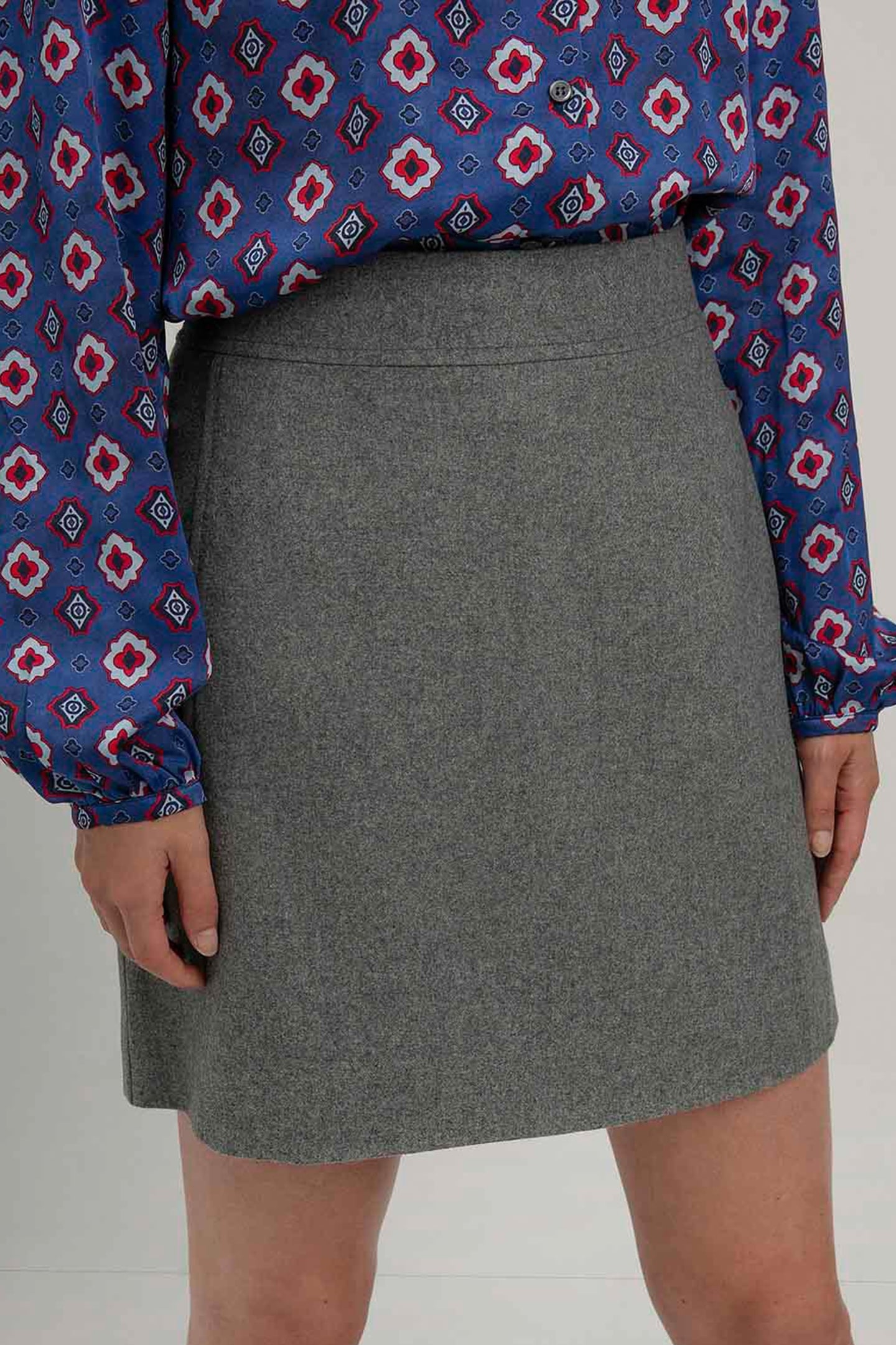 SIL SKIRT STEEL GREY MELANGE 1
