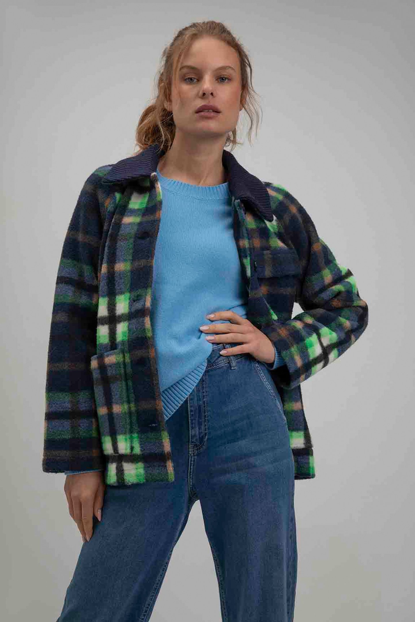 SEAN JACKET NAVY CHECK 1