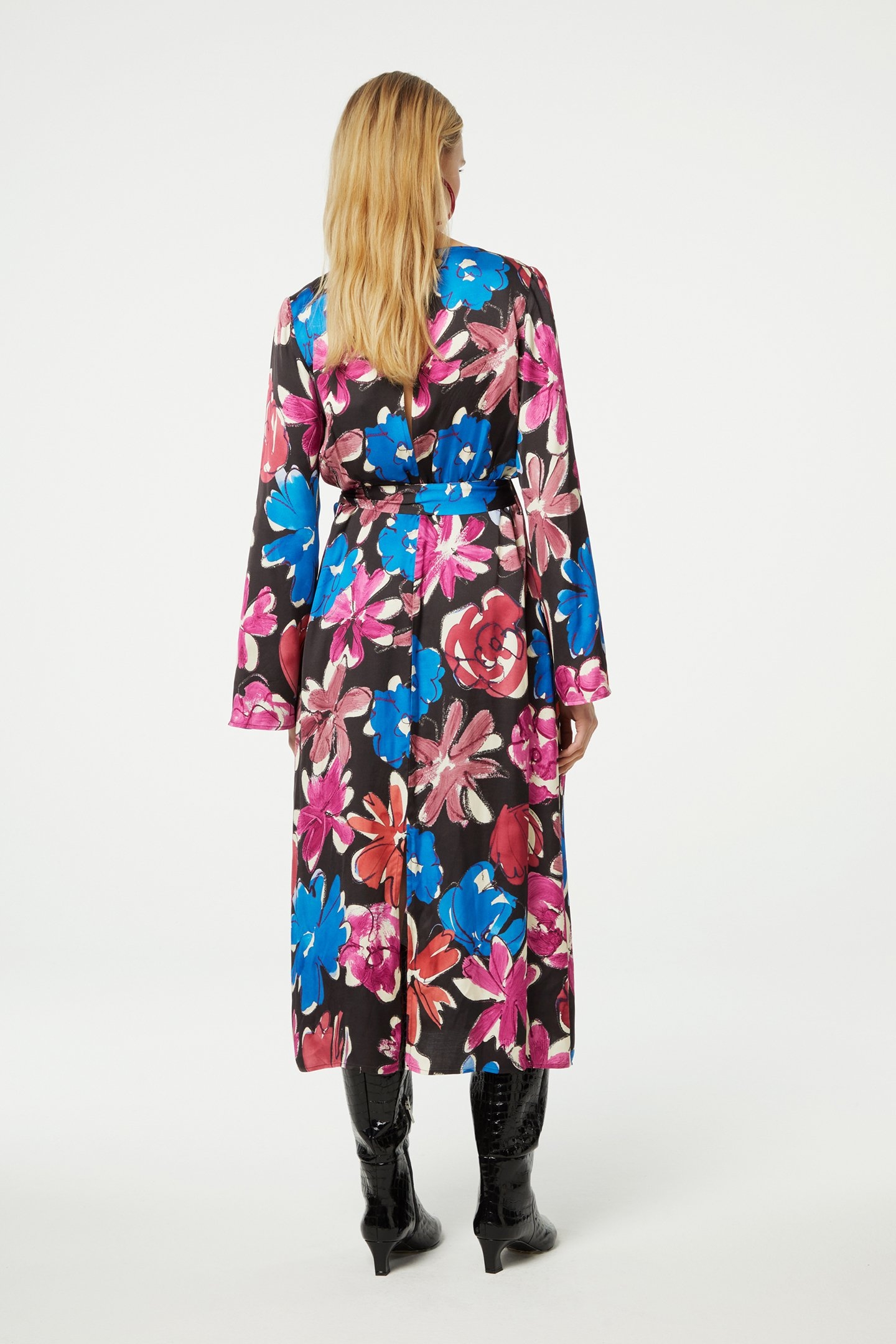 DARINA DRESS BLACK/BRIGHT BLUE 2