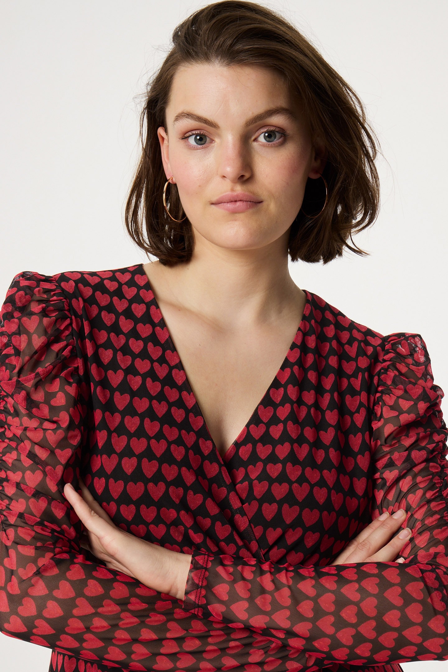 FLAKE DRESS BLACK/CERISE RED 4