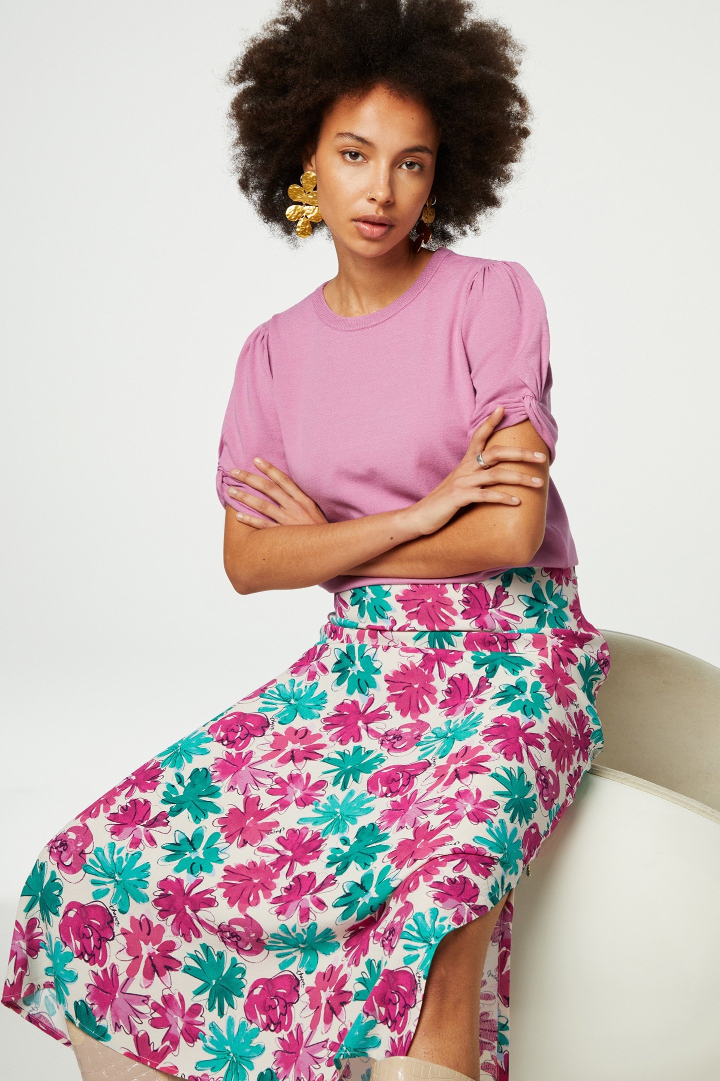 LAURIE SKIRT WARM WHITE/PLUM PART 3