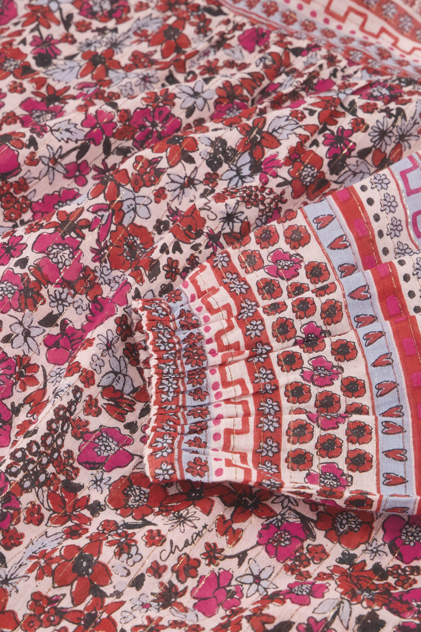 ANAN TOP CERISE RED/POWDER BL 5