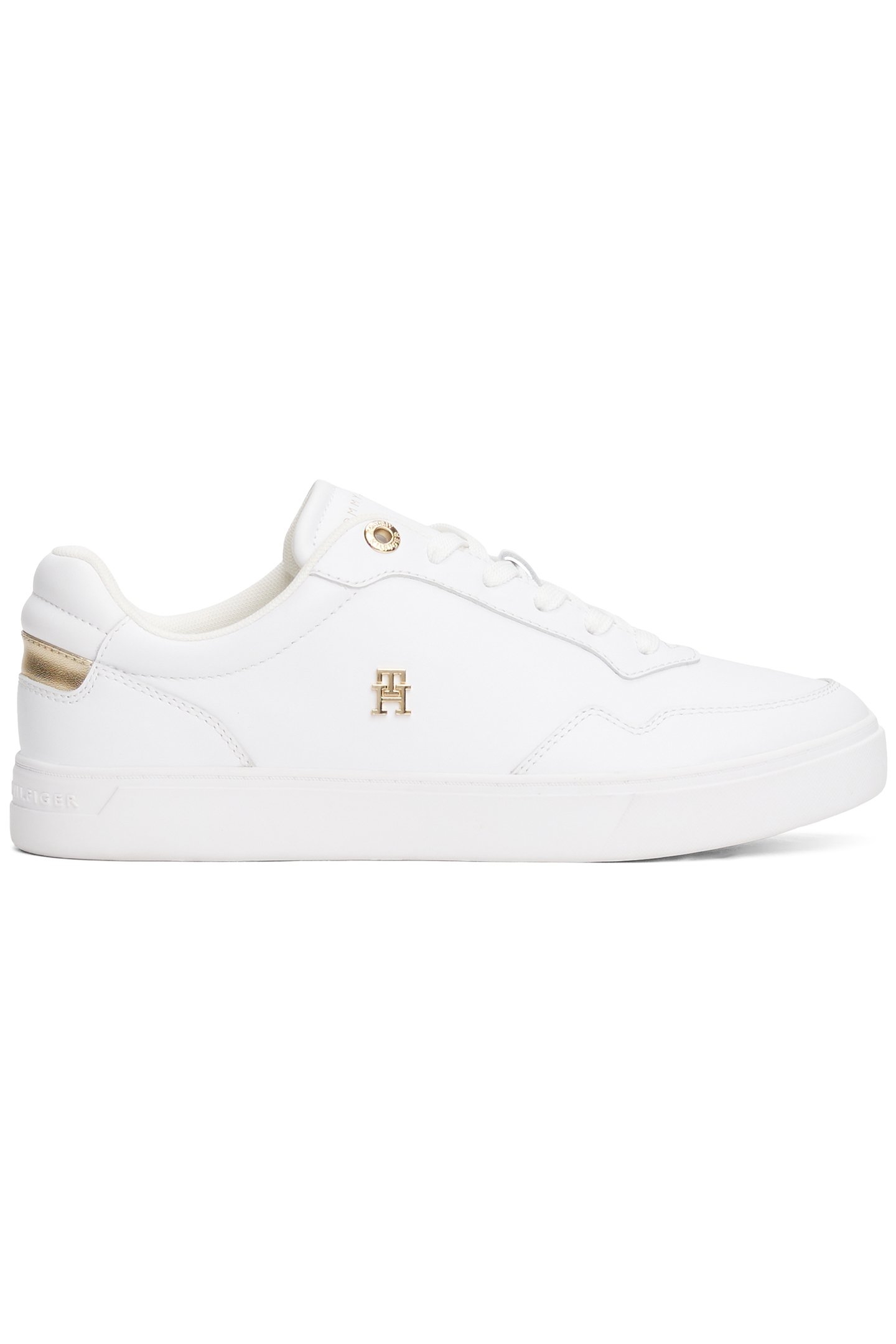 ESSENTIAL ELEVATED COURT SNEAKERS WHITE/GOLD 2