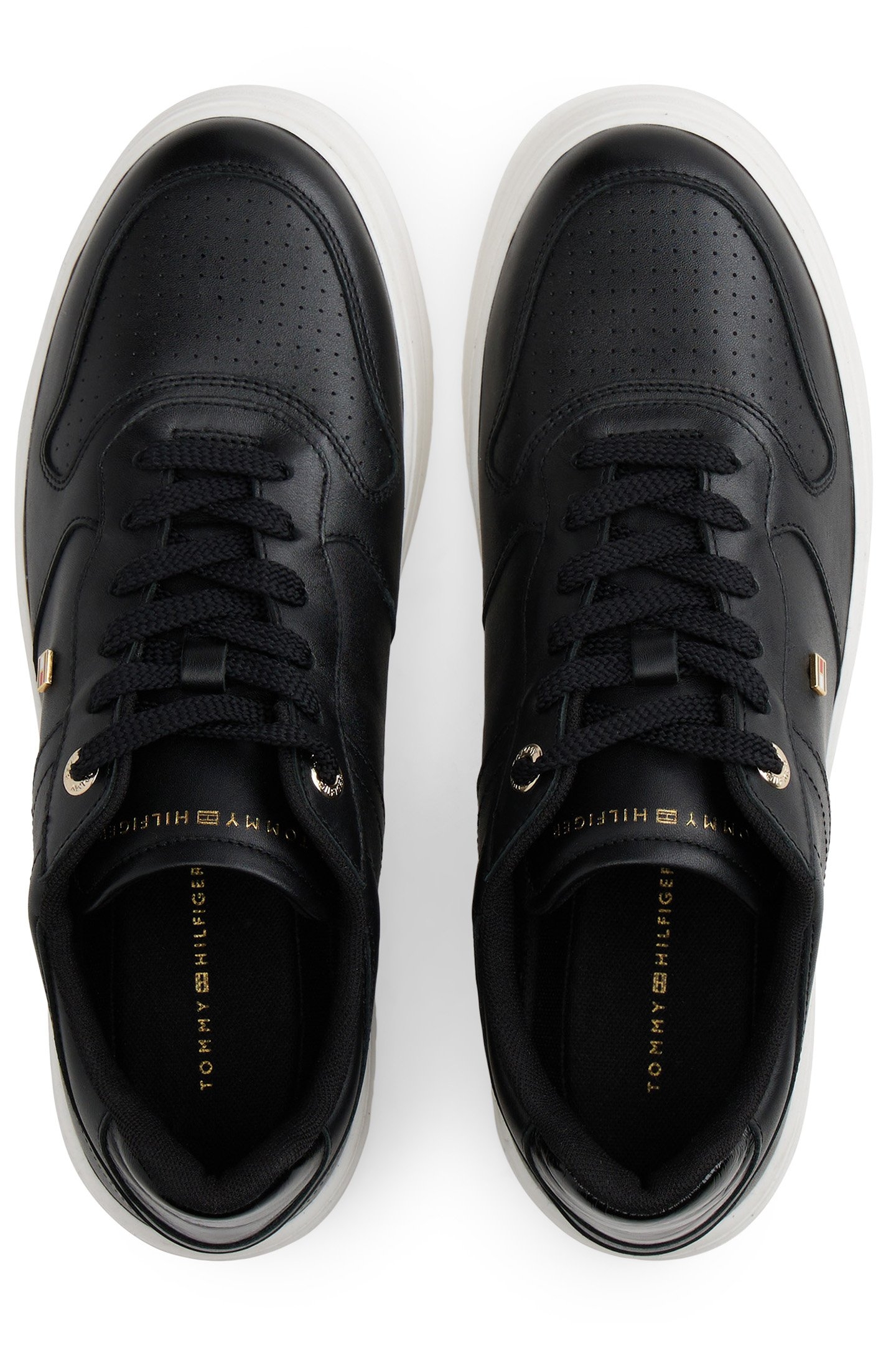 SPORTY CUPSOLE LEATHER TRAINERS BLACK 3