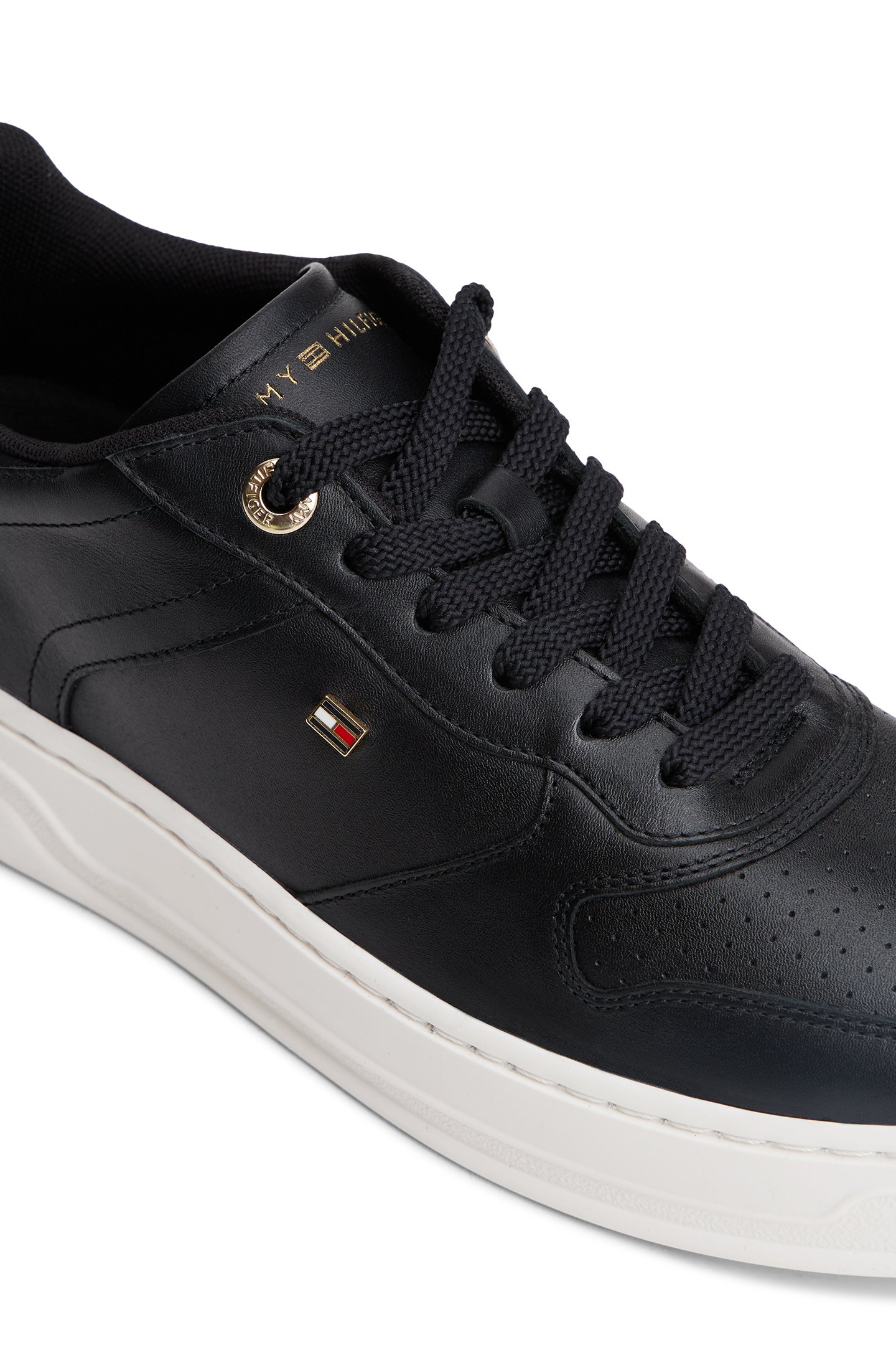 SPORTY CUPSOLE LEATHER TRAINERS BLACK 6