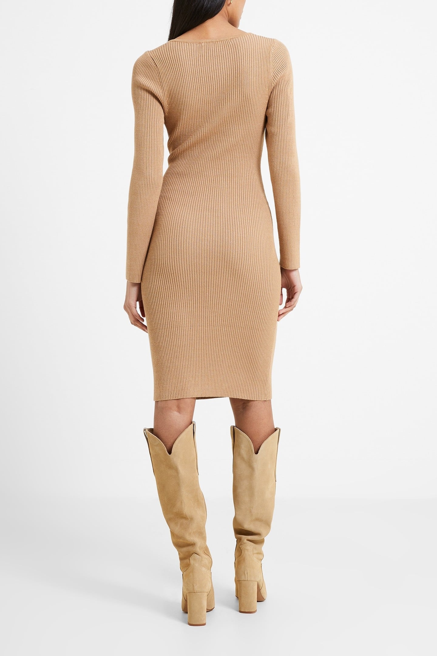 MARI KNIT DRESS LGT TOBACCO BROW MUL 3