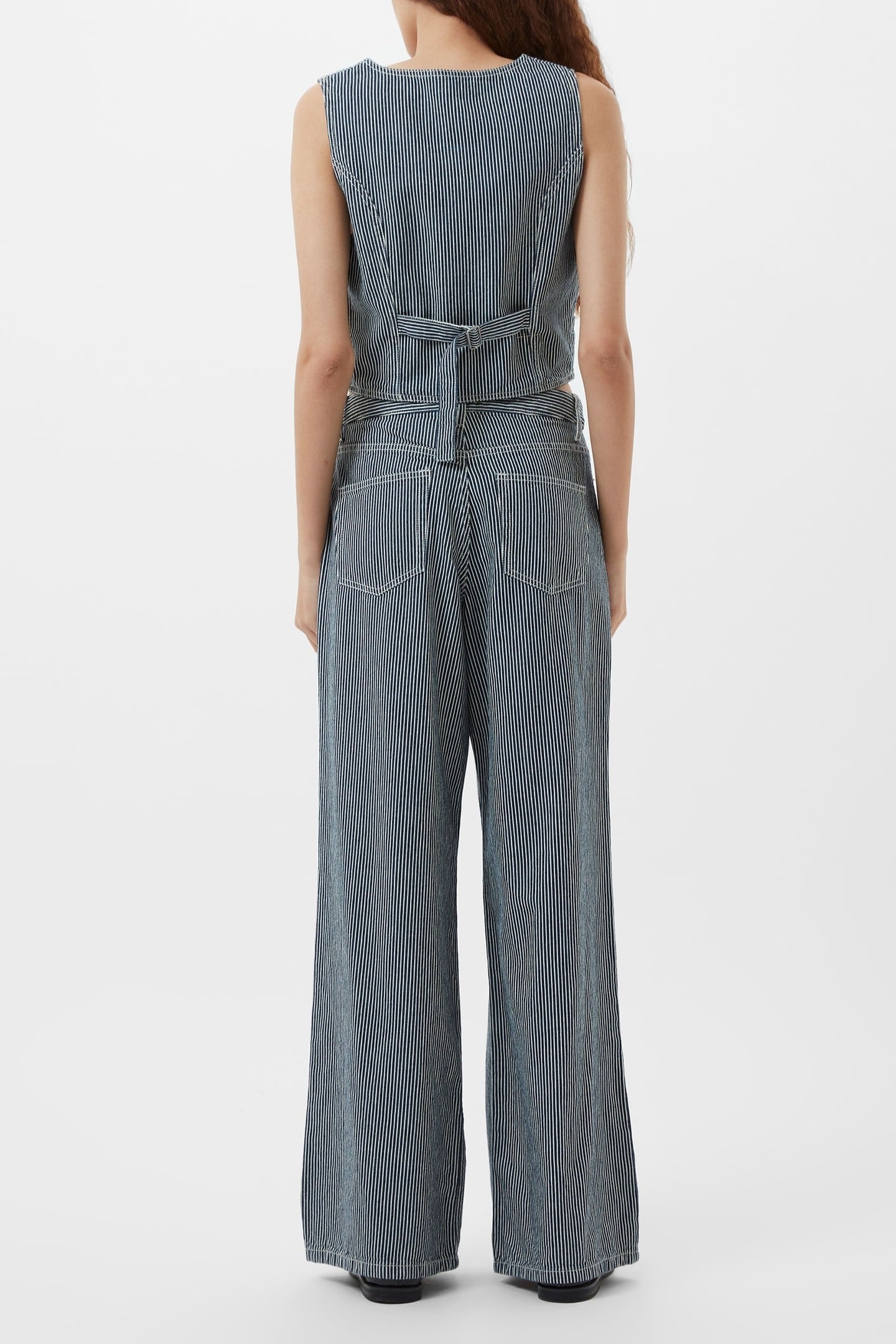 EVERETT STRIPE WAISTCOAT INDIGO/WHITE DENIM 6