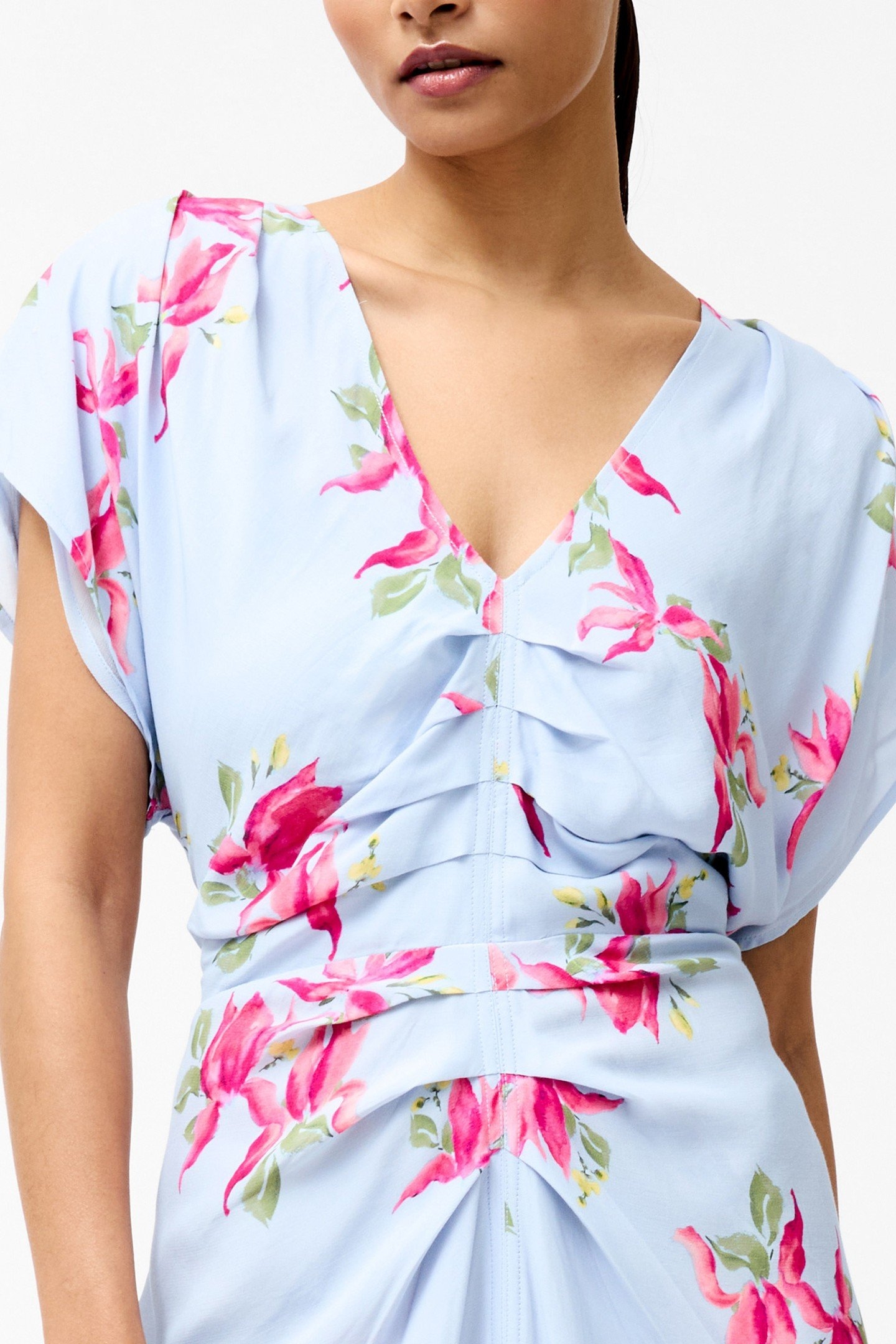 VIVIENNE VISCOSE FRONT DRESS SKY BLUE 4