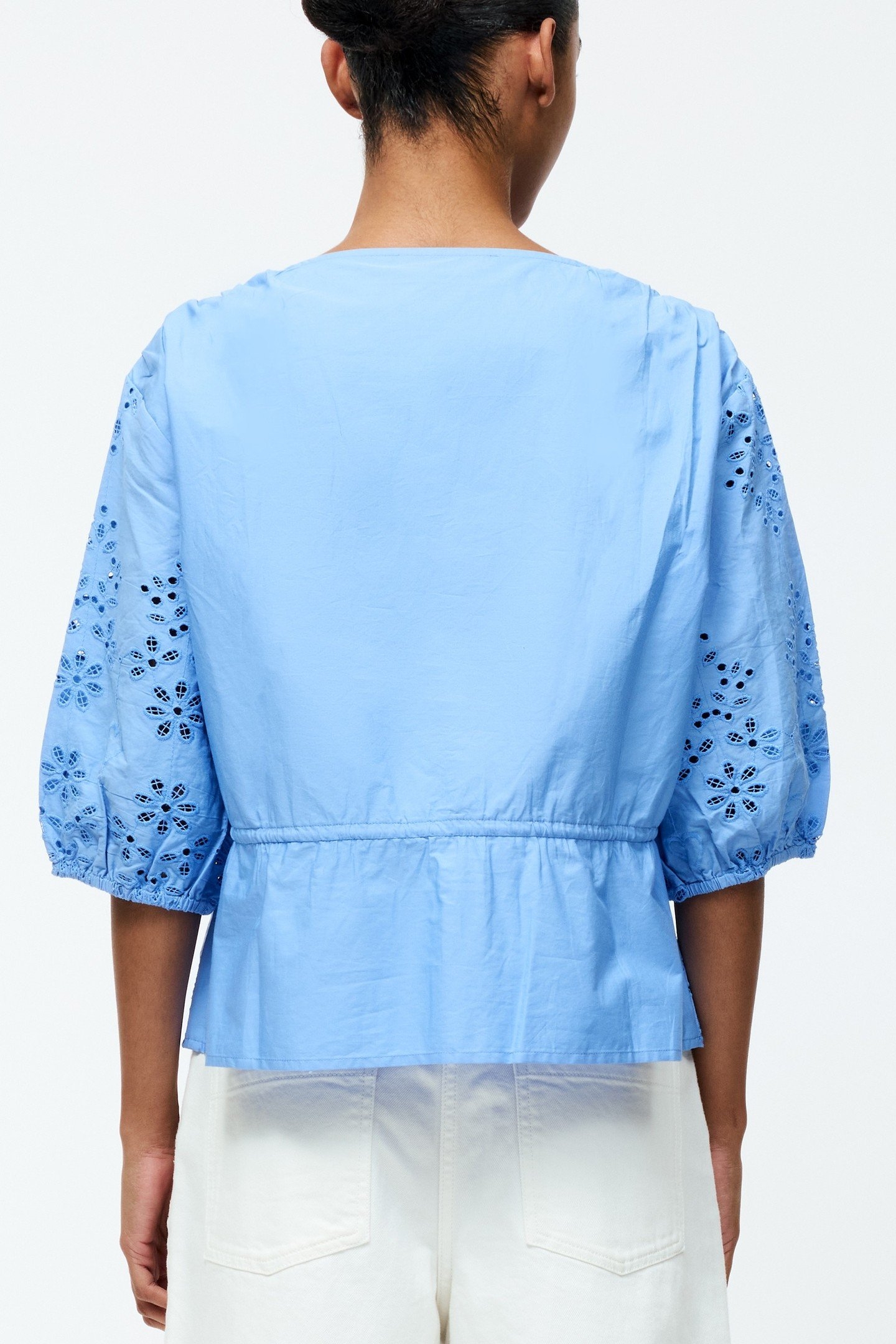 CAMBRIA COTTON SS BRODERIE TOP CORNFLOWER BLUE 4