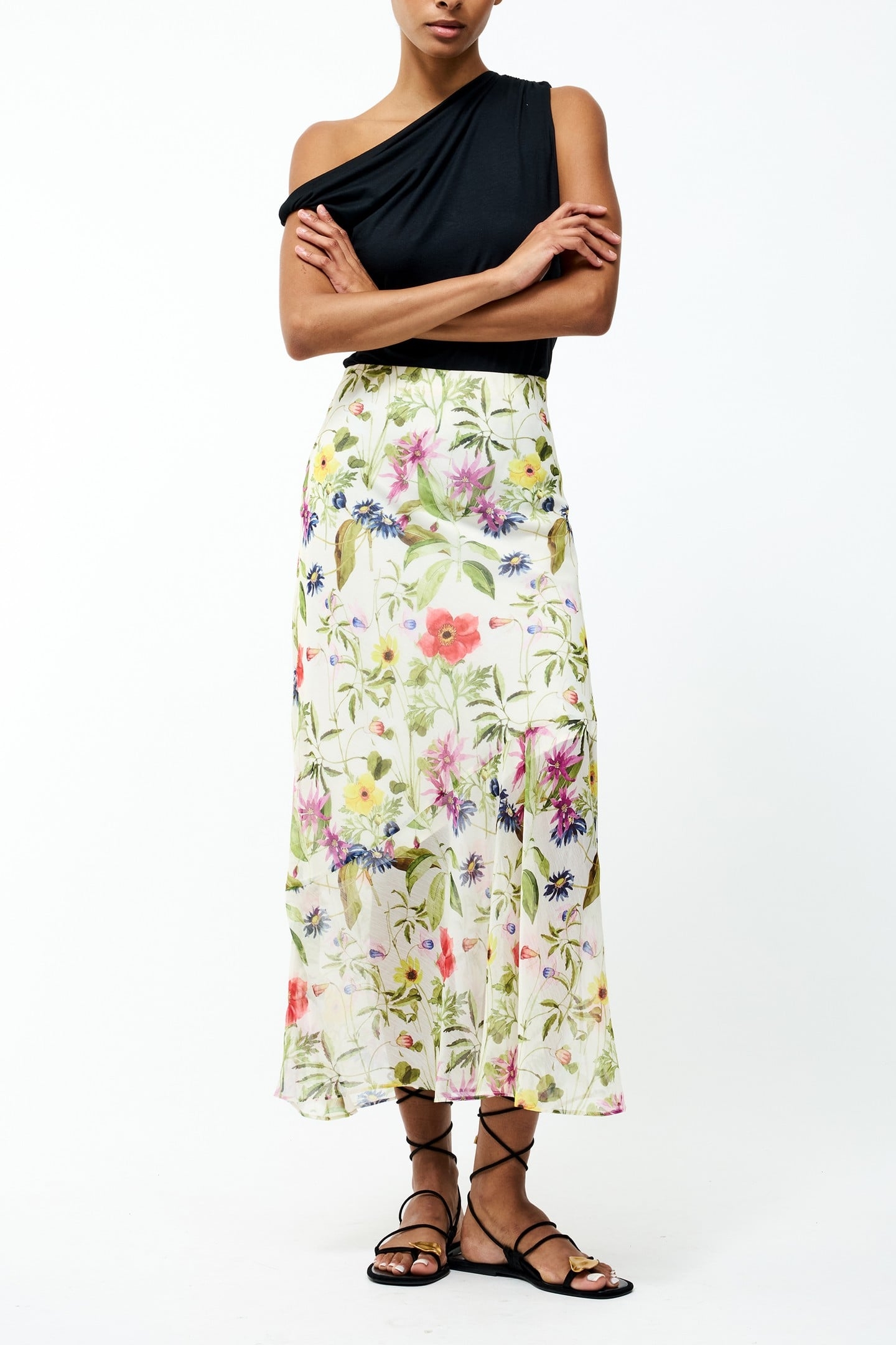 MONICA HALLIE MAXI SKIRT WHITE MULTI 1