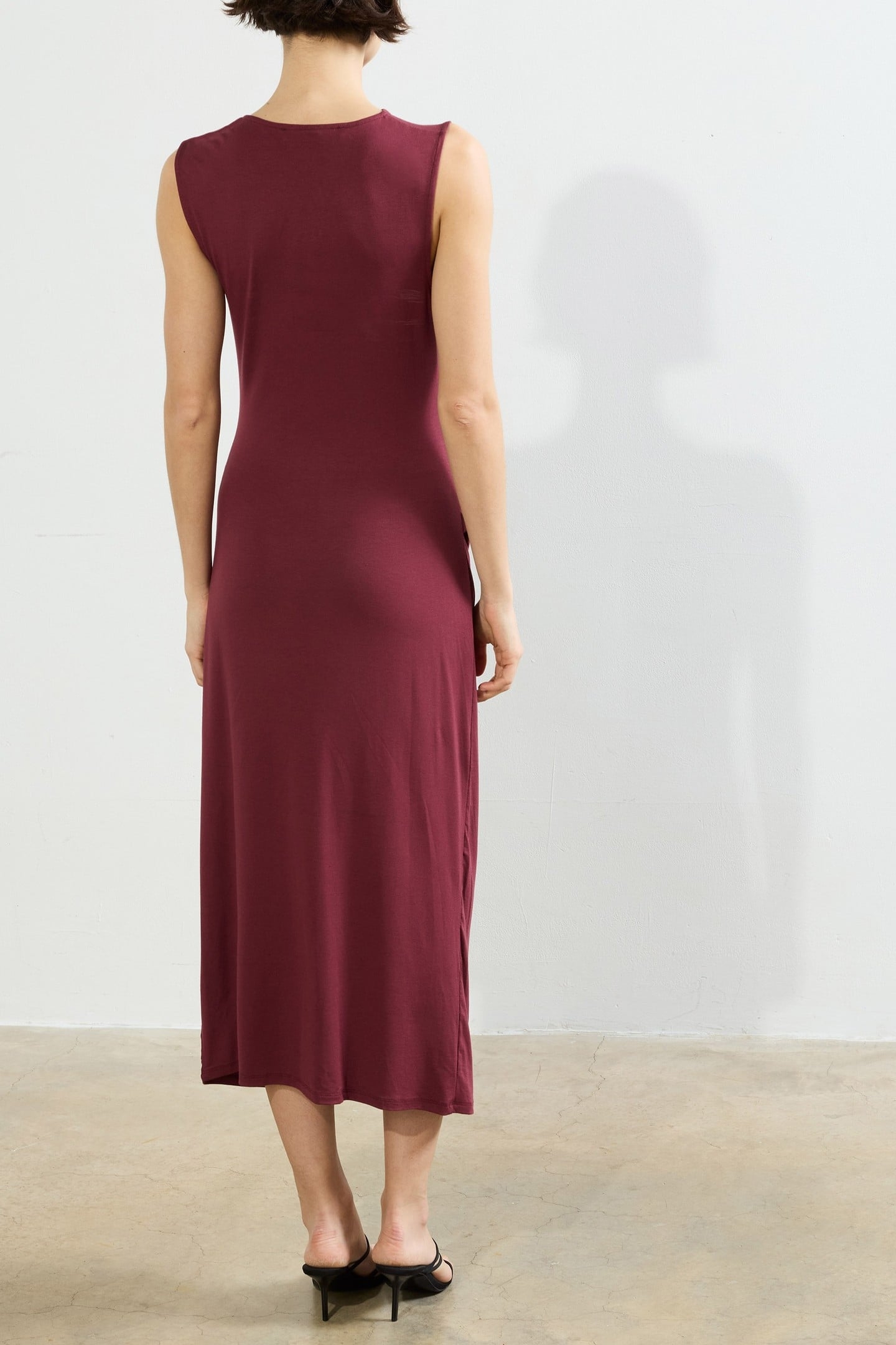 SIA JERSEY MIDI DRESS SUMMER BURGUNDY 2
