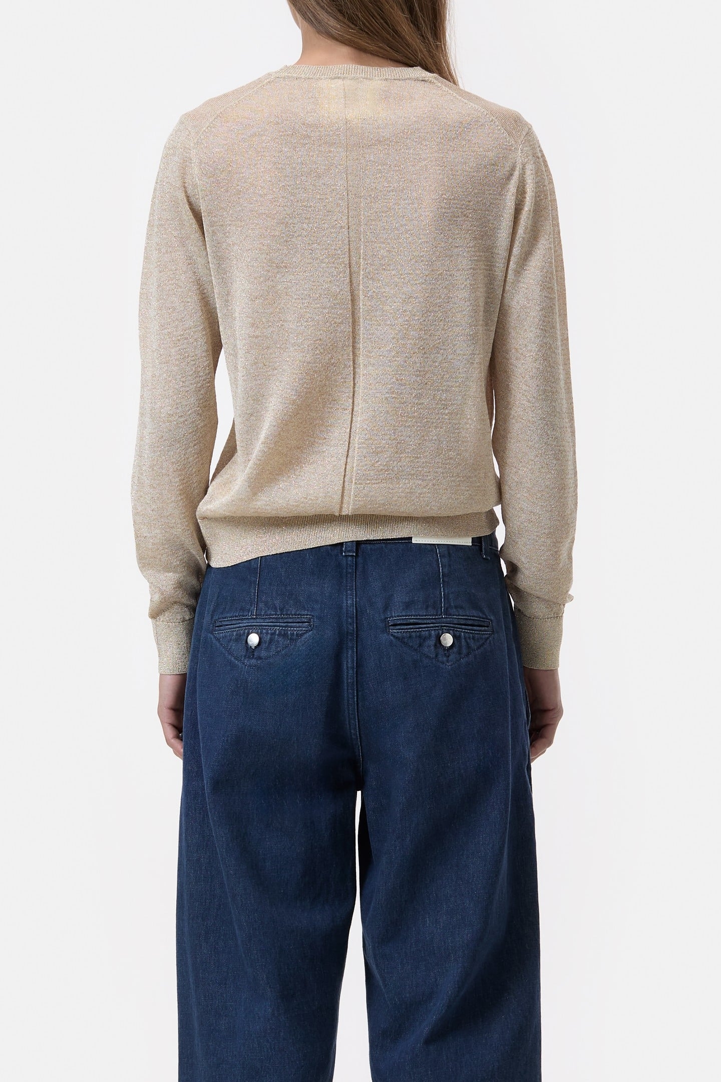 CREW NECK LONG SLEEVE KNITS PEARL BEIGE 4