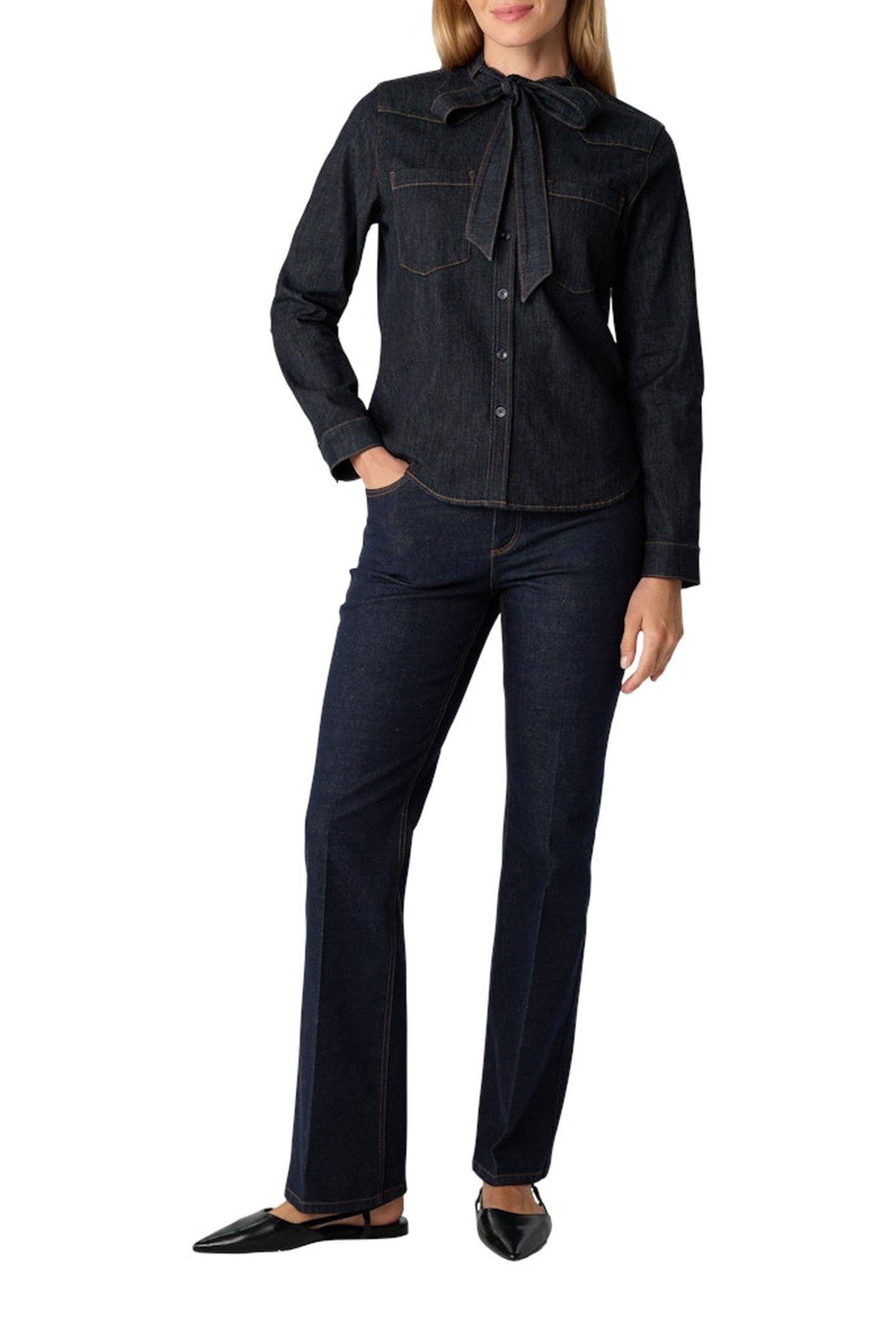 COMMA BLOUSES BLUE DENIM 4