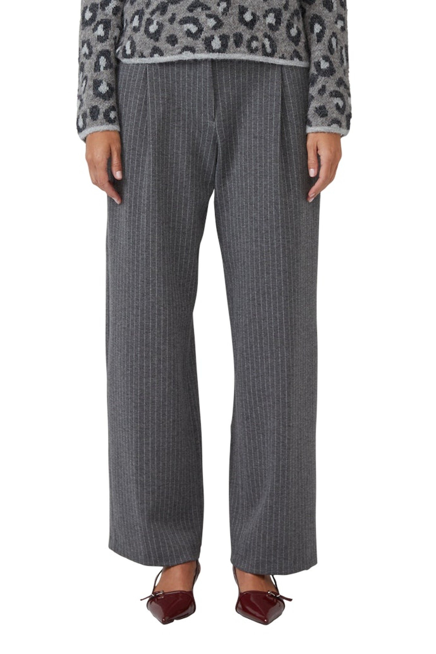 S.OLIVER PANTS GREY/BLACK 1